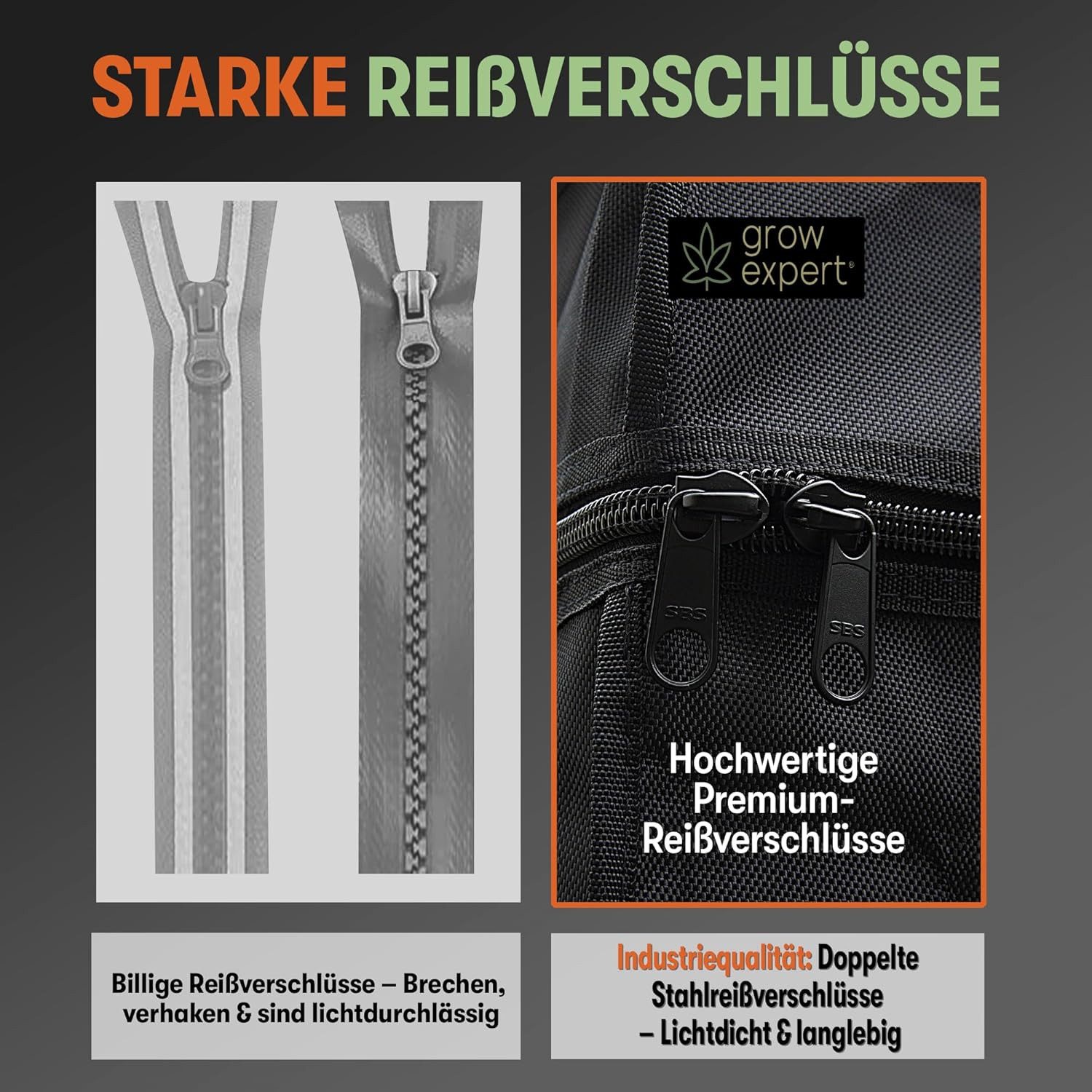 Grow Expert Gewächshaus Grow Box Zelt - 1680D Stoff ultradicht & stärkste Reißverschlüsse, Diamantreflektierende Innenseite, hohes Anbauzelt und EZ-View-Fenster – Bild 5 von 5