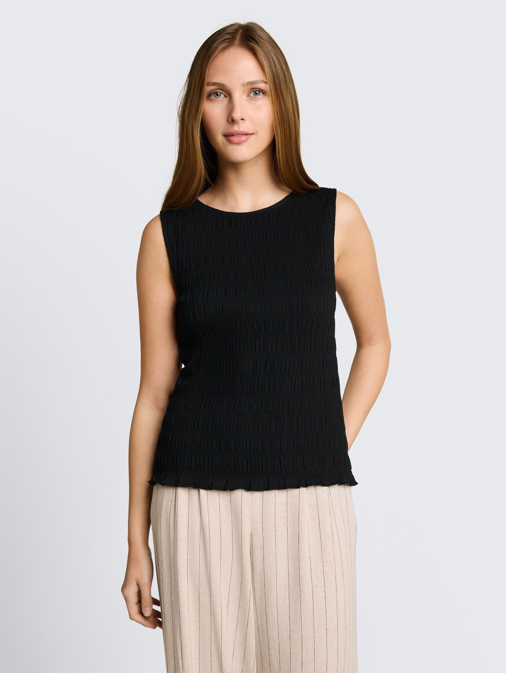 TOM TAILOR Denim Trägertop T-Shirt Smock Top mit Stretch