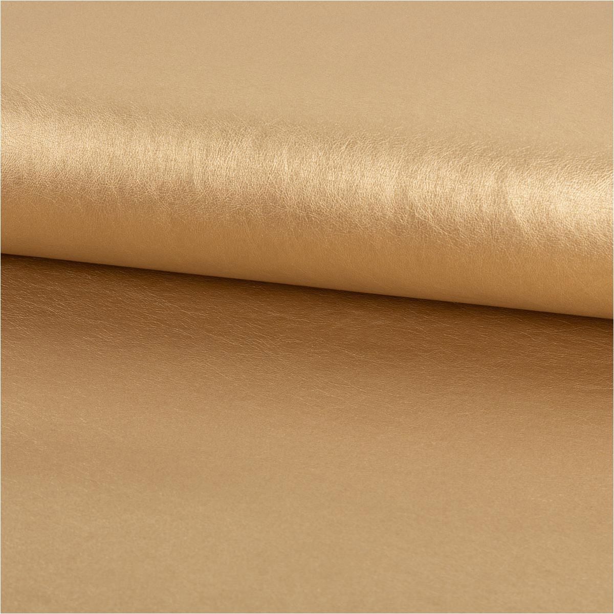 SCHÖNER LEBEN. Stoff Kunstleder Stoff Meterware Gold Metallic mit Viskose Polster 140cm