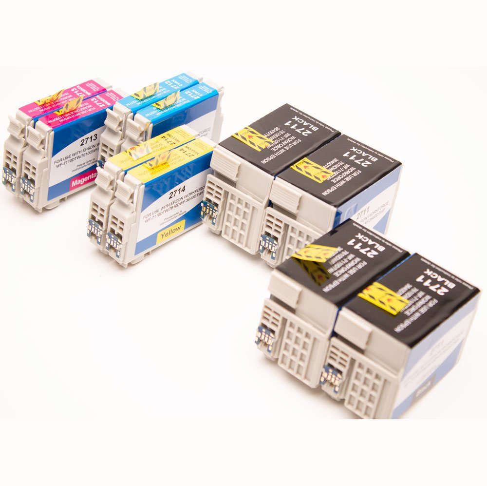 ABC Tintenpatrone (Kompatibles Set 10x Druckerpatrone für Epson 27XL Workforce, F7210DTW WF7610DWF WF7615DWF WF7620DTWF WF7710DWF WF7715DWF WF7720DTWF)
