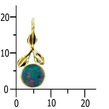 OSTSEE-SCHMUCK Kettenanhänger - Blüte - Gold 333/000 - Opal-Triplette (1-tlg)