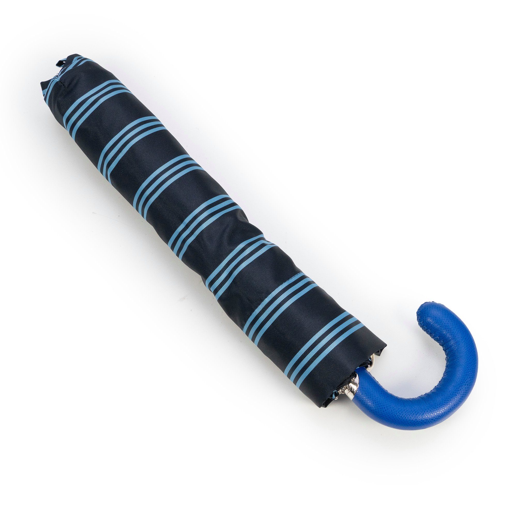 Francesco Maglia Taschenregenschirm, Luxus-Regenschirm, blau, Handmade in Italy