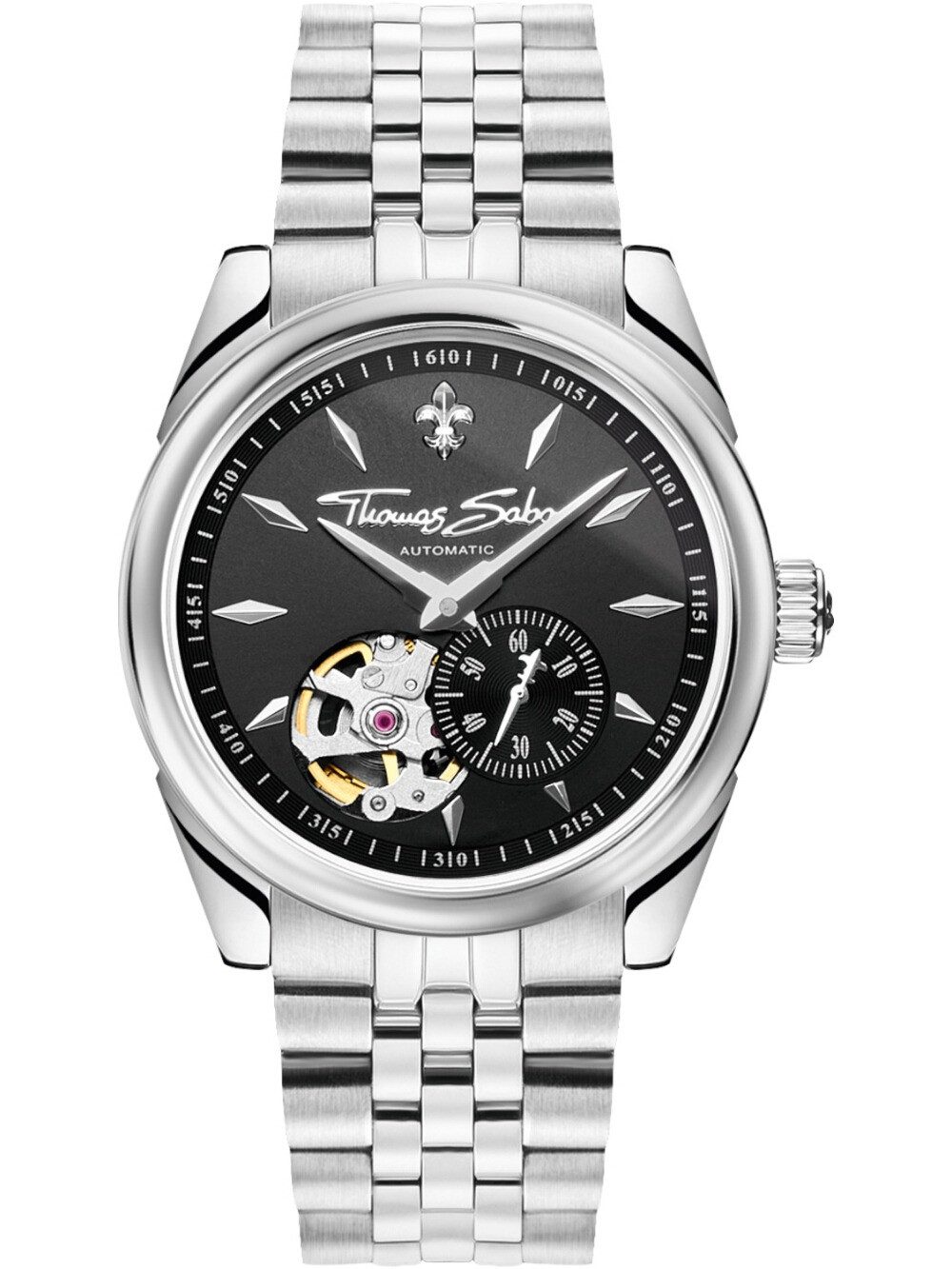 THOMAS SABO Automatikuhr Thomas Sabo WA0414-201-203 Unisex Automatik mit Lilienemblem 36mm 5AT Thomas Sabo WA0414-201-203 Unisex Automatik mit Lilienemblem 36mm 5ATM