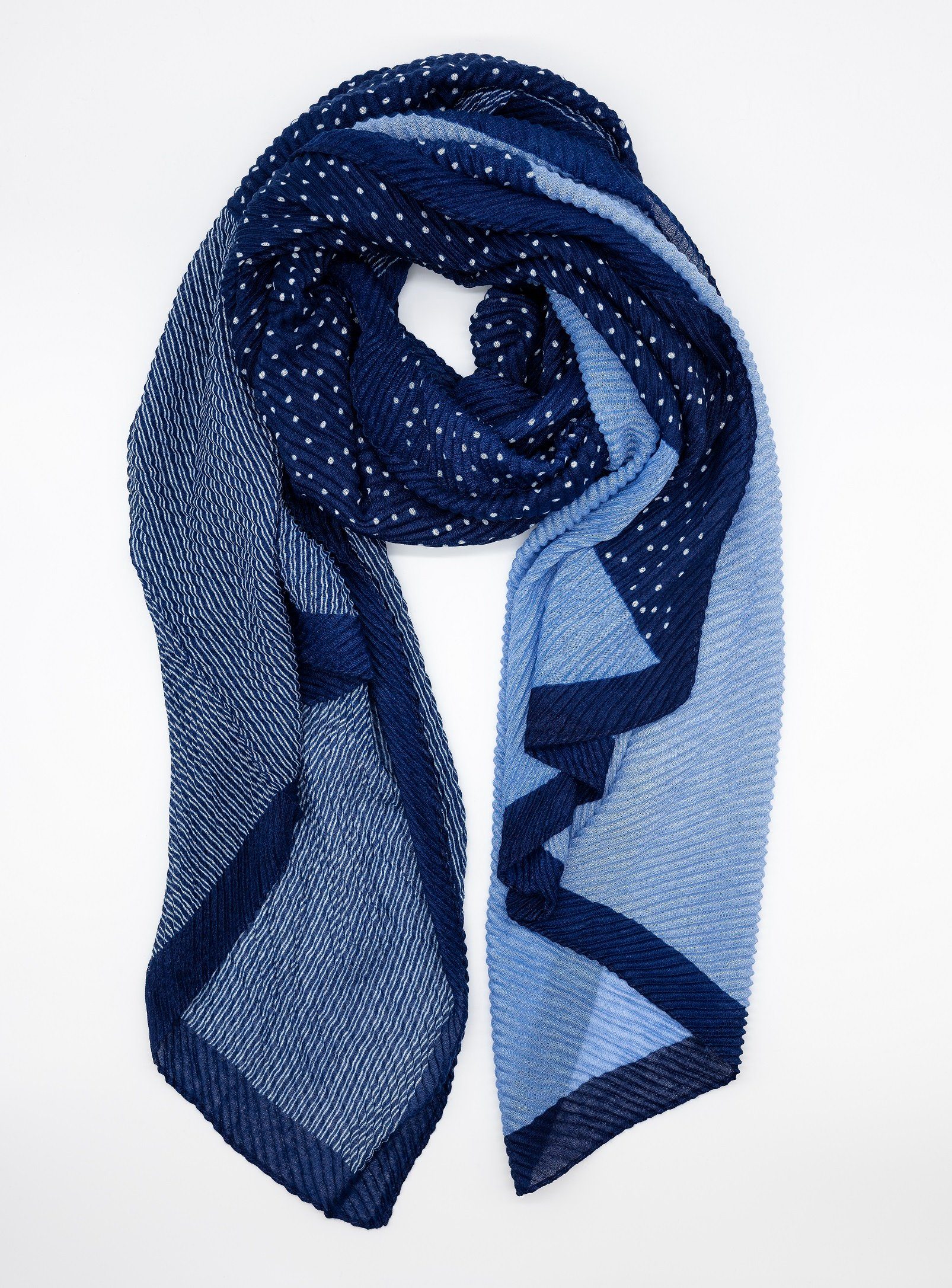 Modeschal Blue ribbed