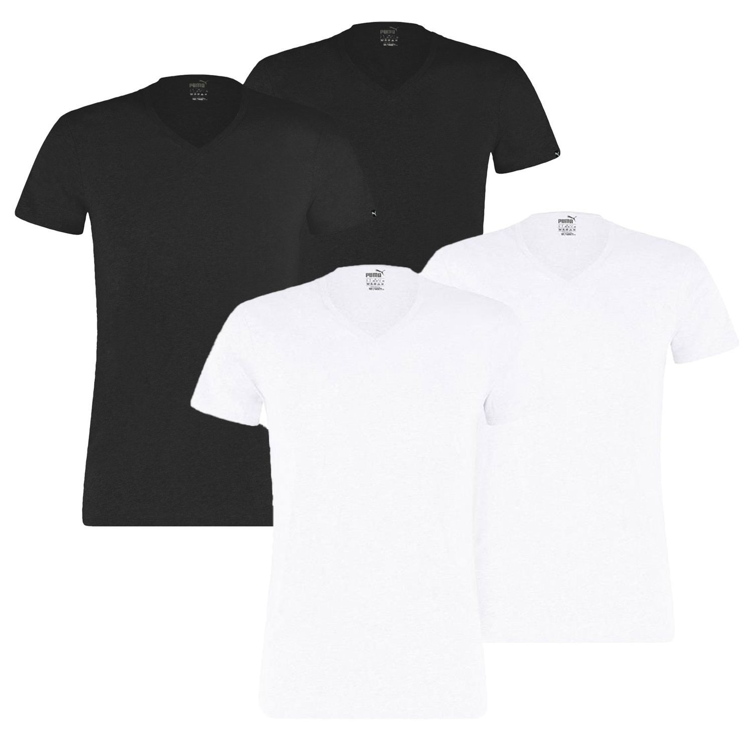 PUMA T-Shirt Basic, V-Ausschnitt mit Markenlabel günstig online kaufen