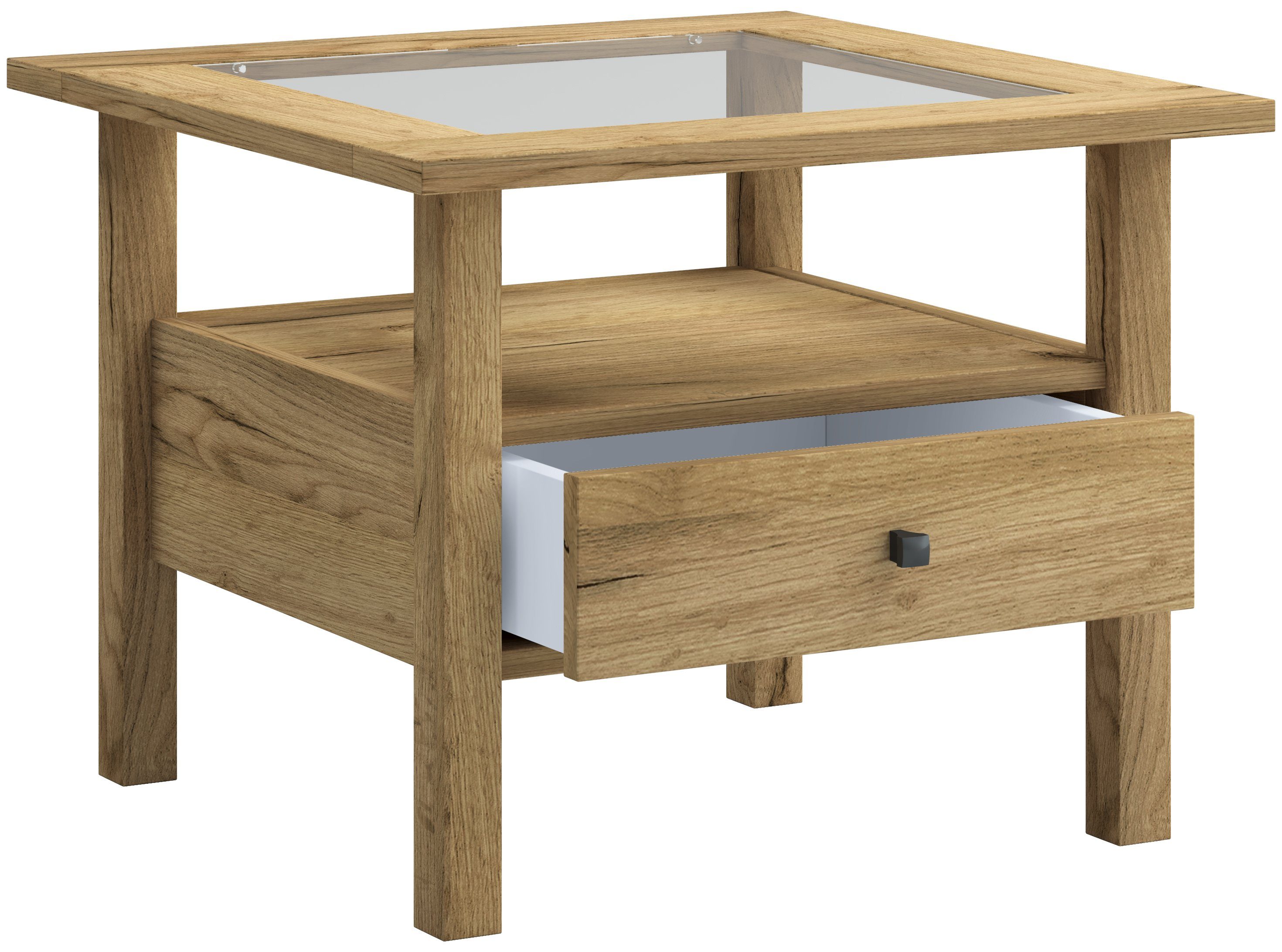 VCM Couchtisch Lingis mit 1 Schublade B. 54 x T. 54 x H. 42 cm, Stauraum für kleine Utensilien, für Wohnzimmer und Mediaraum, 1 Fächer – Bild 3 von 5