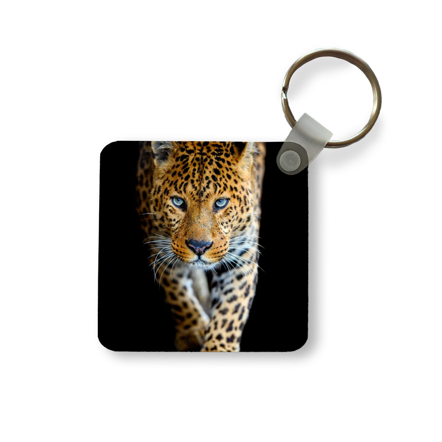 Schlüsselanhänger Leopard - Tiere - Porträt - Wildtiere - Schwarz