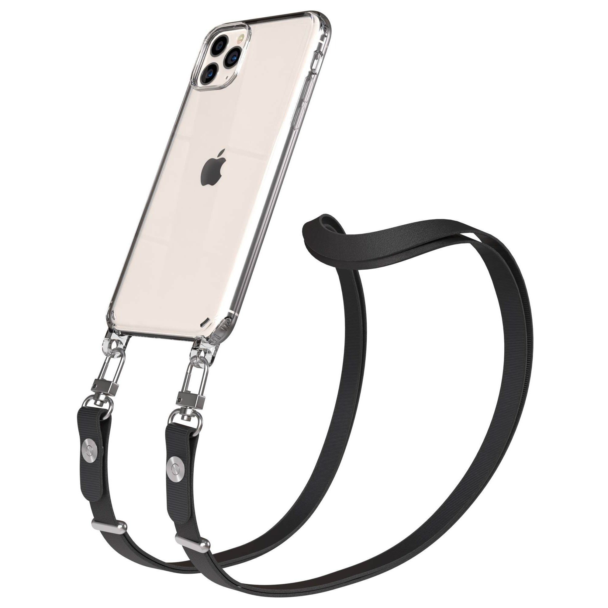 EAZY CASE Handykette für Apple iPhone 11 Pro Max Handyhülle mit Handyband magnetisch, Schlichte Handykette in Schwarz mit Magnetverschluss