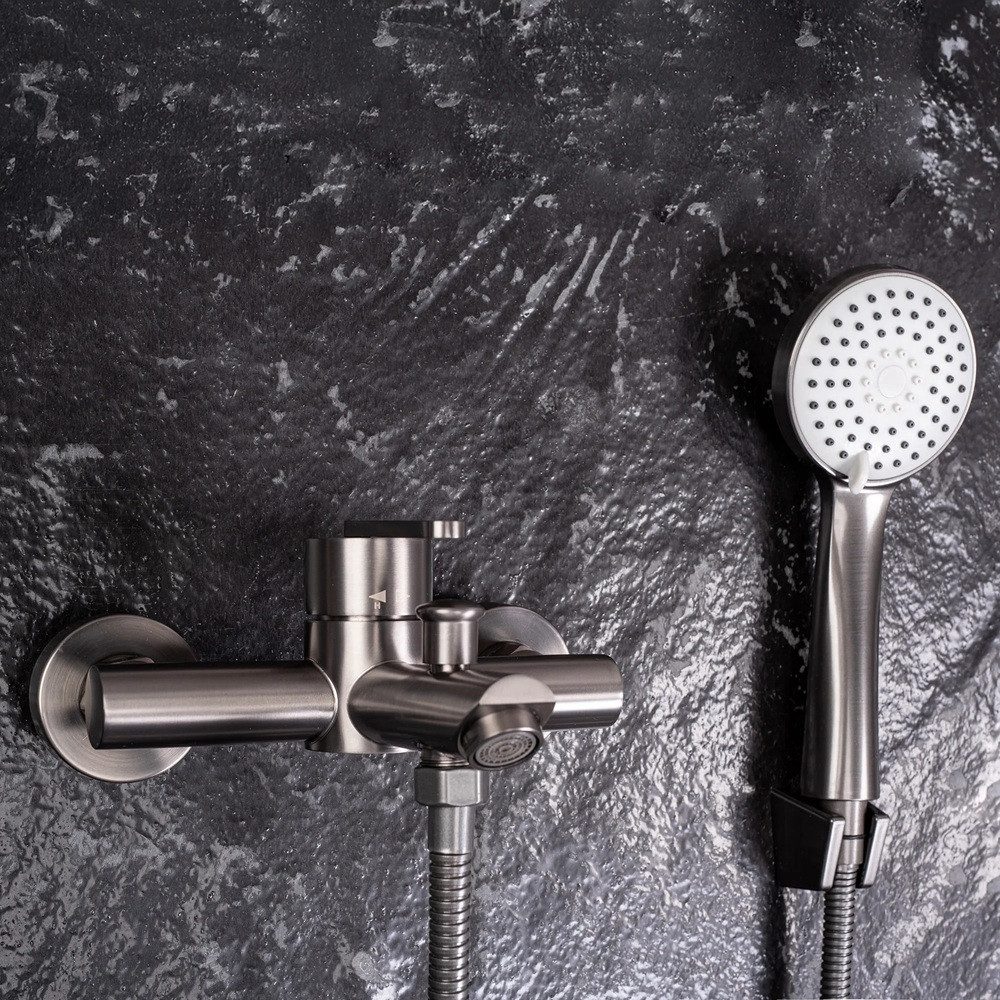 wohnwerk.idee Wannenarmatur Badewannenmischer Einhebelmischer mit Handbrause für Badewanne – Bild 5 von 5