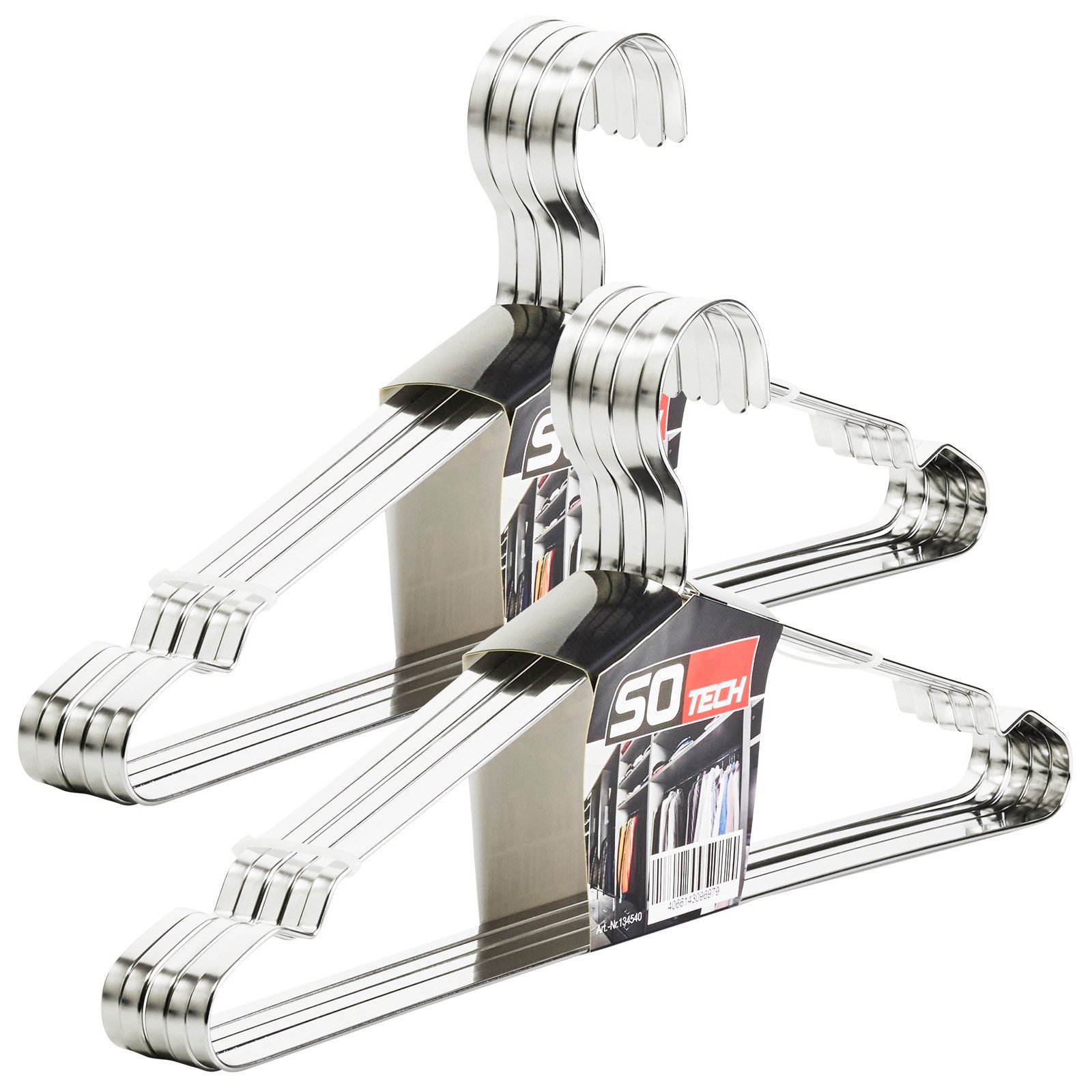 SO-TECH® Kleiderbügel Garderobenbügel Design Edelstahl 450 x 193 mm mit Hak günstig online kaufen
