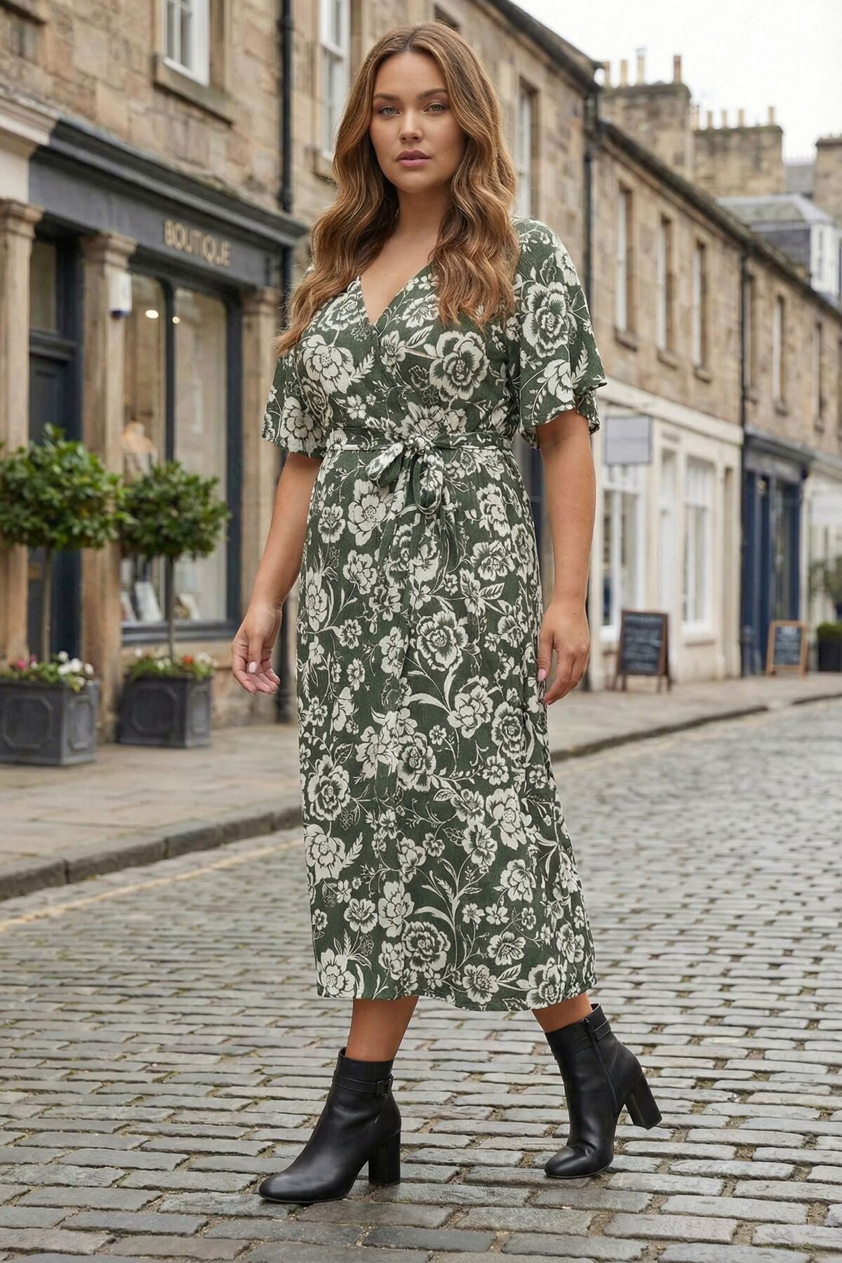 Stil Diva Minikleid Wickelkleid in Übergröße mit kurzen Ärmeln, V-Ausschnit günstig online kaufen