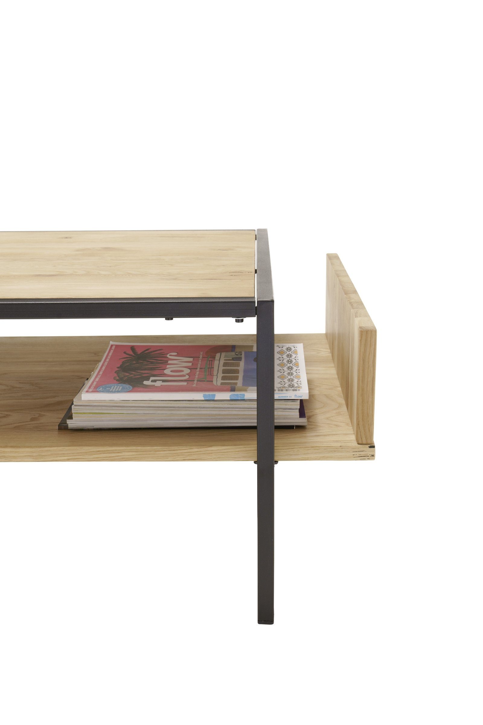 Stolkom Sp.z.o.o. Couchtisch in Eiche und schwarz, Eiche und Metall - 110x40x60cm (BxHxT)