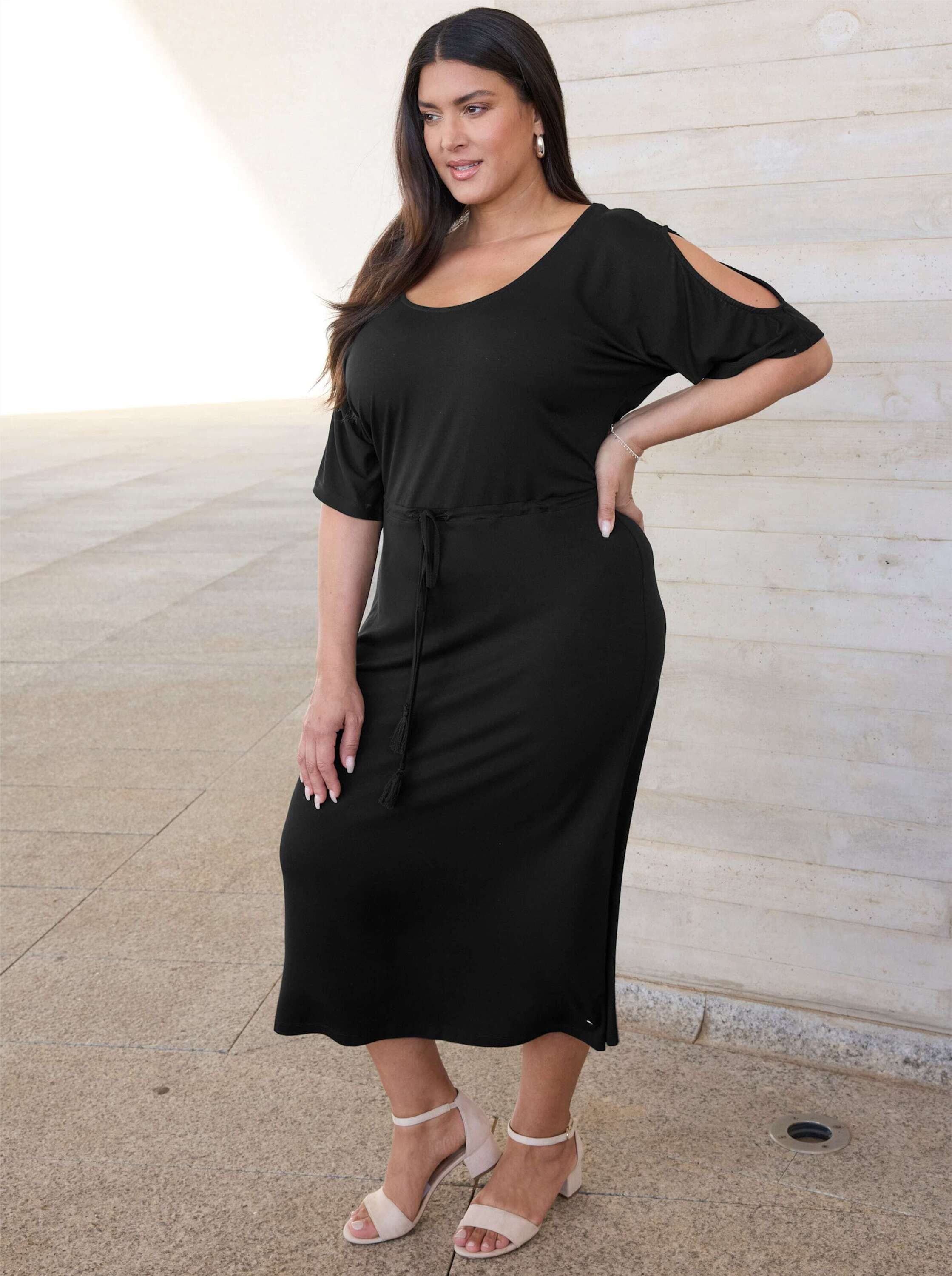 Sheego Jerseykleid Jersey-Kleid Kurzarm