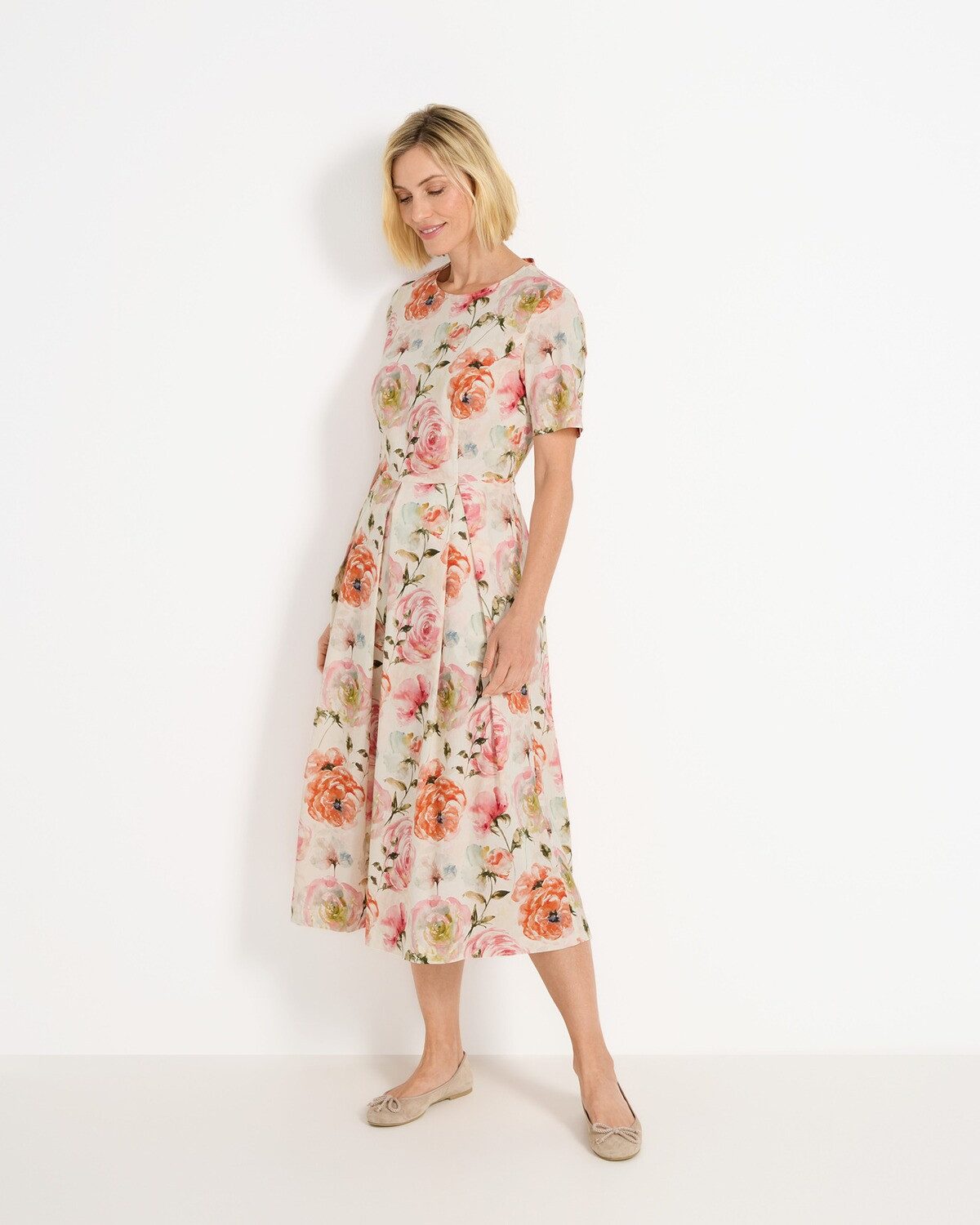 Highmoor Midikleid Halbarm-Kleid mit Rosendruck – Bild 4 von 5