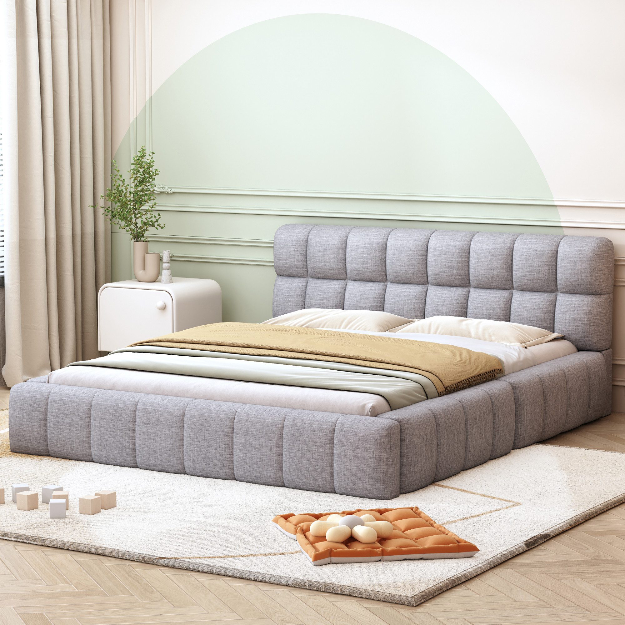 STILVORA Polsterbett 140x200 Bettgestell mit Lattenrost,Jugendbett günstig online kaufen