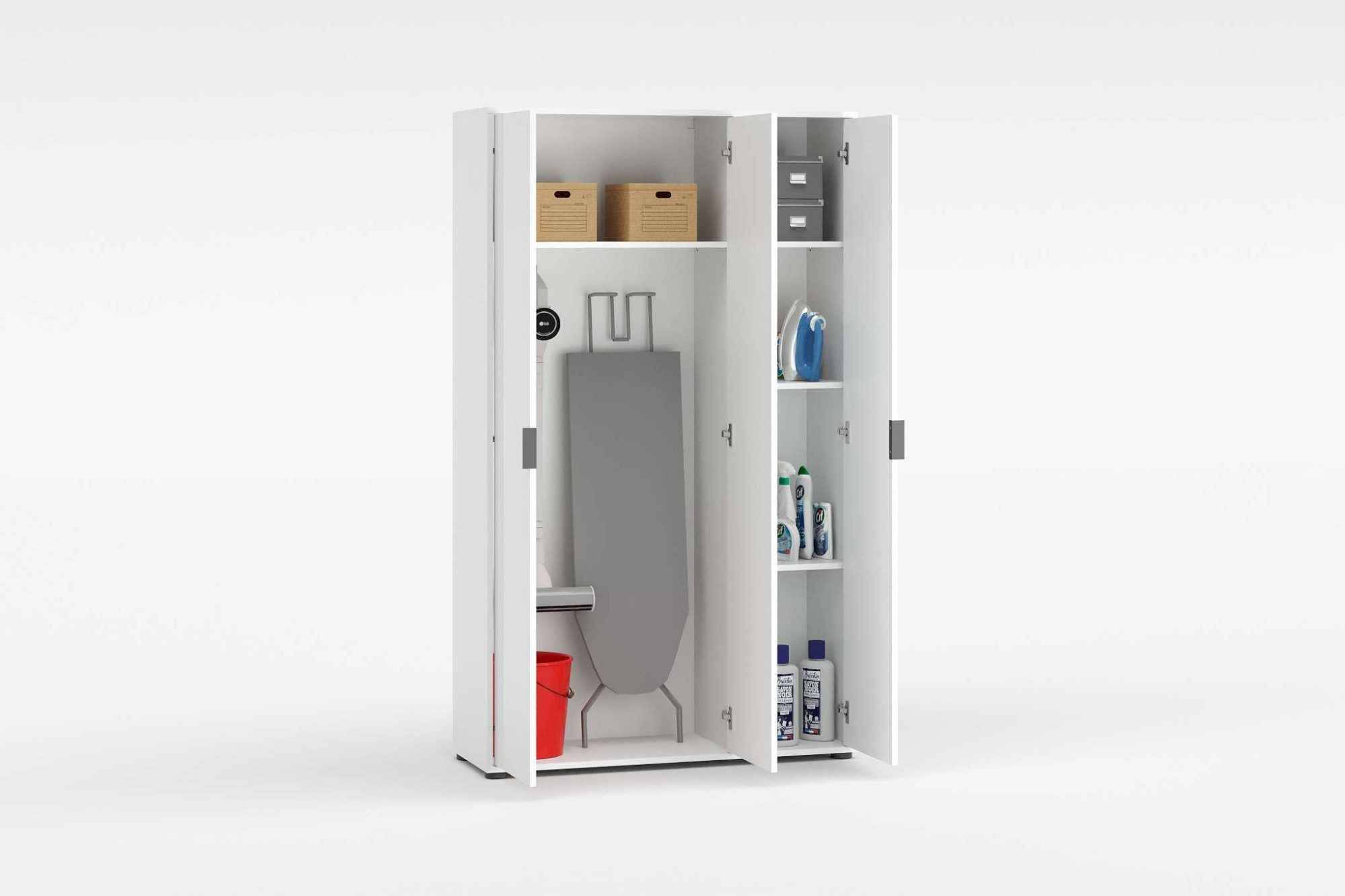 Home affaire Mehrzweckschrank JOLLY, Stauraumschrank, Breite 107 cm, Höhe 178 cm (1-St) 3 Türen,3 kleine,1 großer Einlegeboden- Schrank hochglanz lackiert – Bild 5 von 5