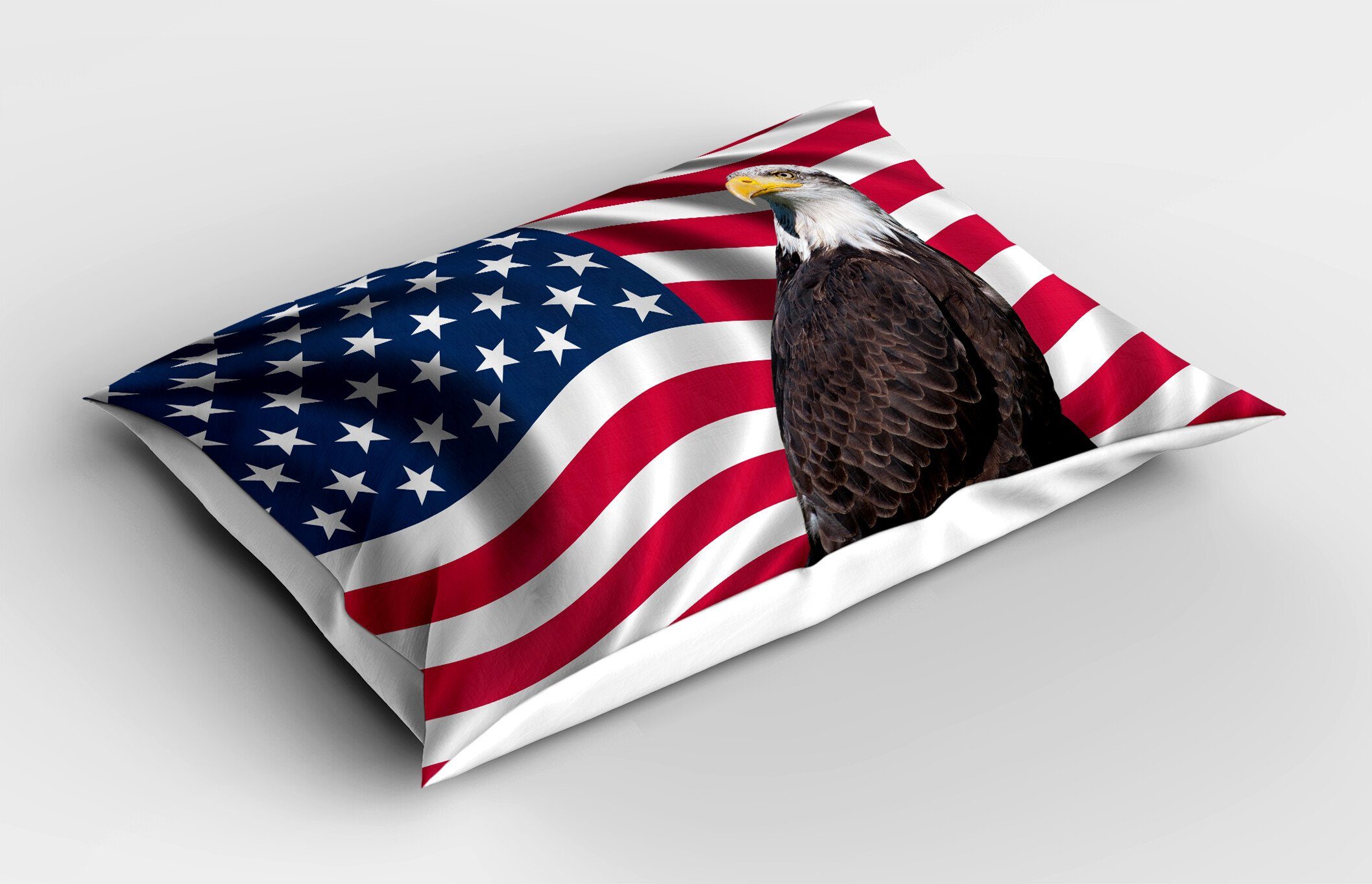 (1 Standard Dekorativer Gedruckter Kissenbezug, Stück), Kissenbezüge Size America King Adler Patriotic Abakuhaus