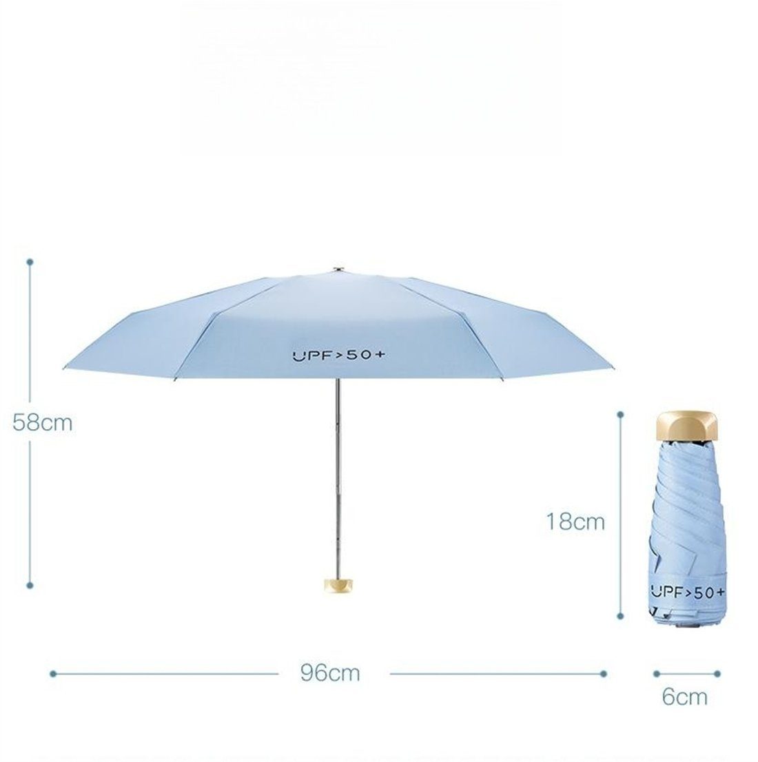 UV-Schutz Elegantes vor Sonne Taschenschirme Sonnenschutz Light Taschenregenschirm unterwegs Auf-Zu, Mini Regen YOOdy~ Regenschirm für damen winzig Schwarz und für Ultra klein schützt