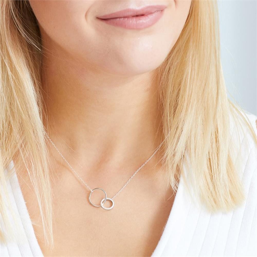 Unique Kettenanhänger Kette Kreise 925e...