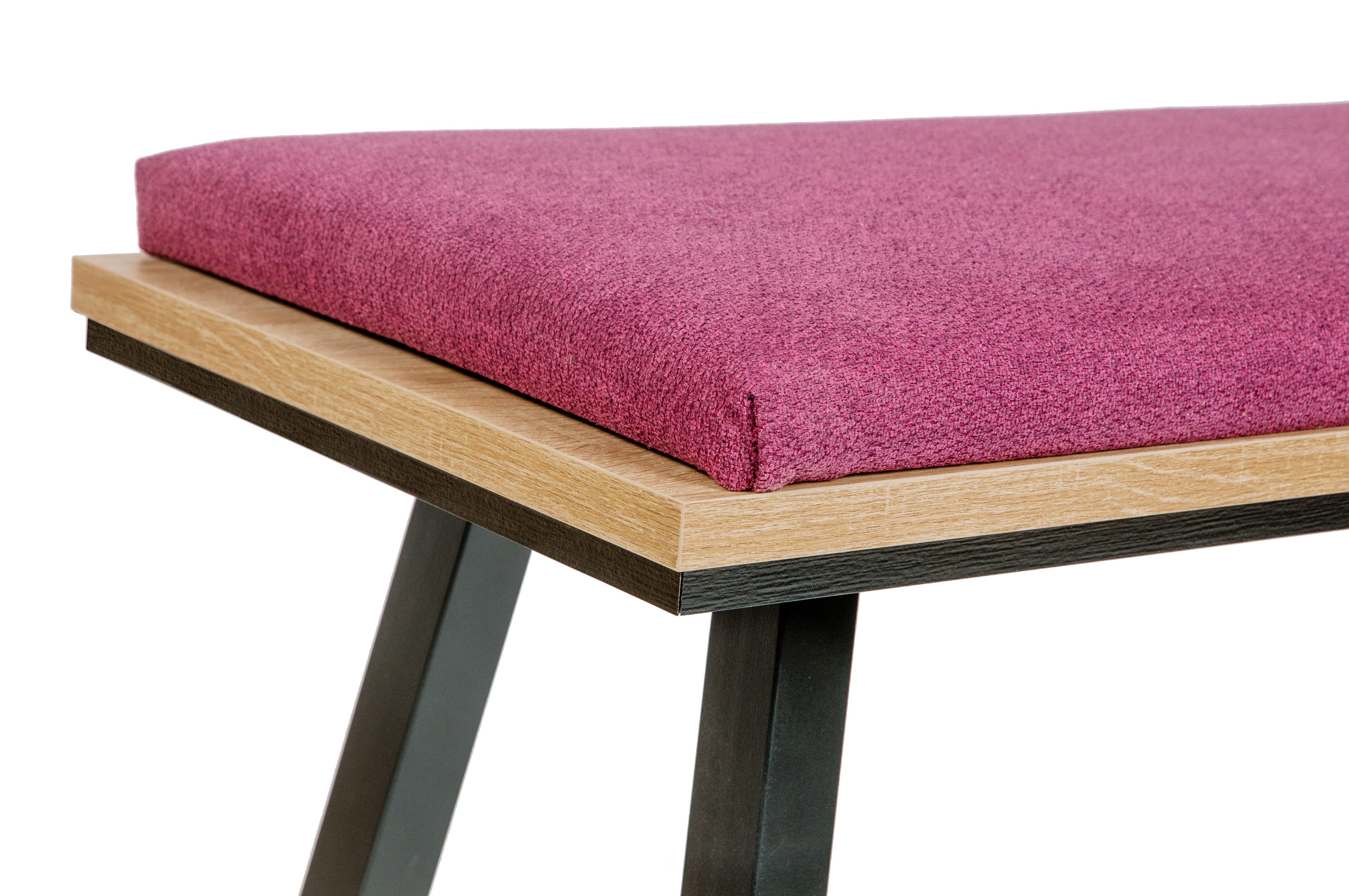 kundler home Sitzbank 'Die Elegante', Essbank, Bank gepolstert L:125cm, Füße massiv, 2er Bank, ideal als Flurbank oder Bank im Esszimmer