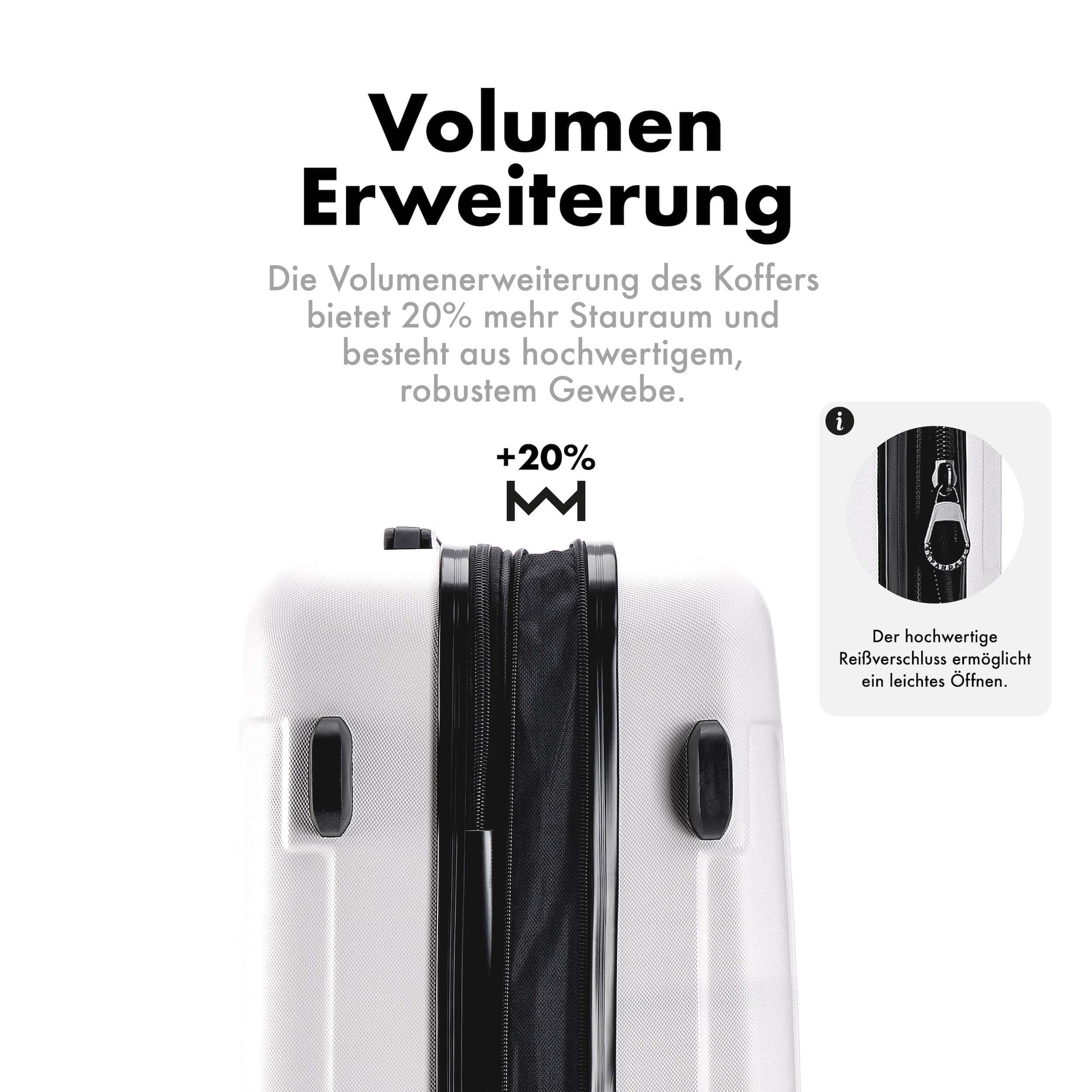 Flexot Hartschalen-Trolley F-3045 (Gr. M, L, XL) – Kofferset – ABS-Hartschale, 4 Rollen, Robuster und moderner Koffer mit vier 360° Rollen und Zahlenschloss
