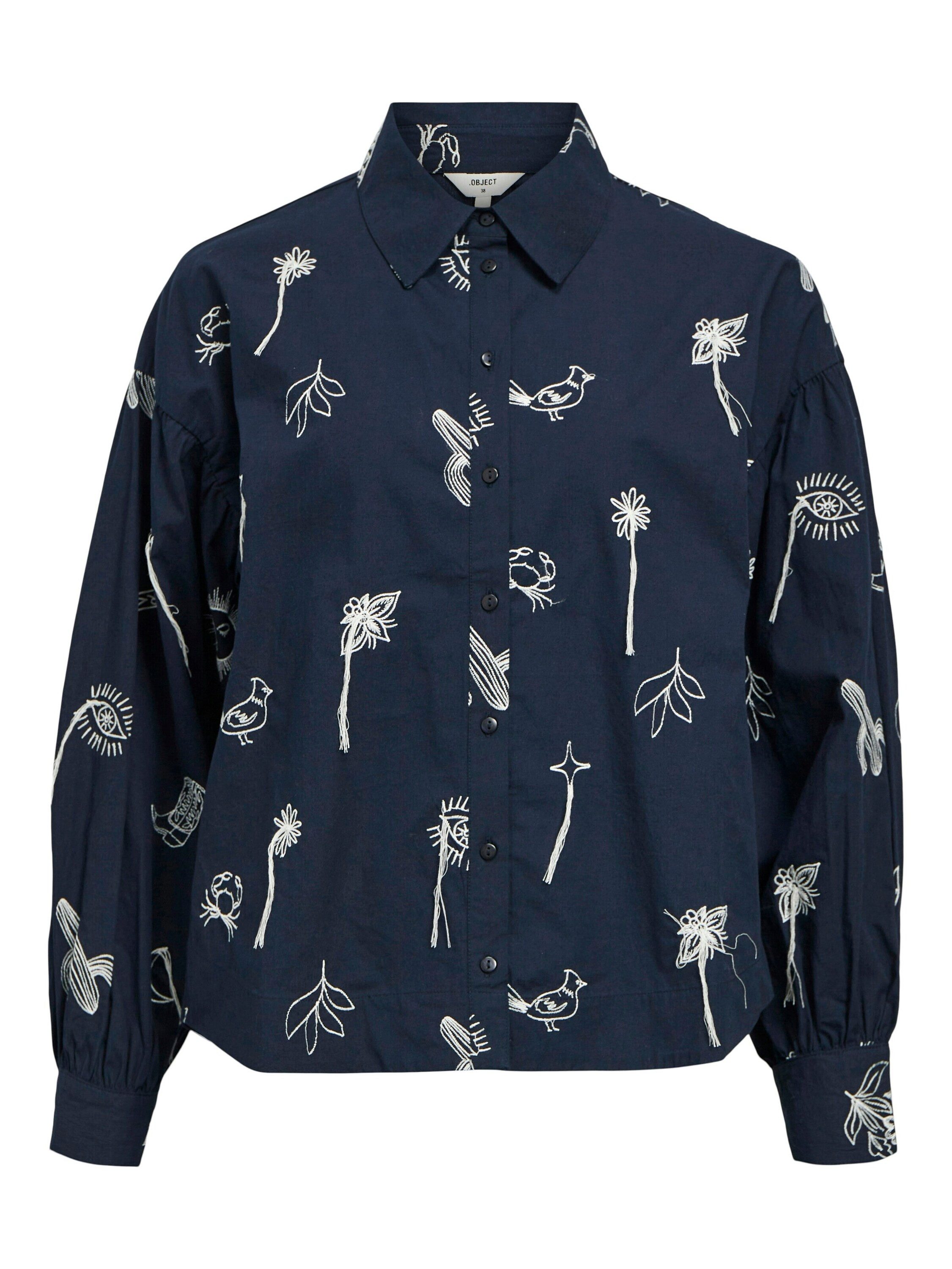 Object Langarmbluse OBJJacket (1-tlg) Falten