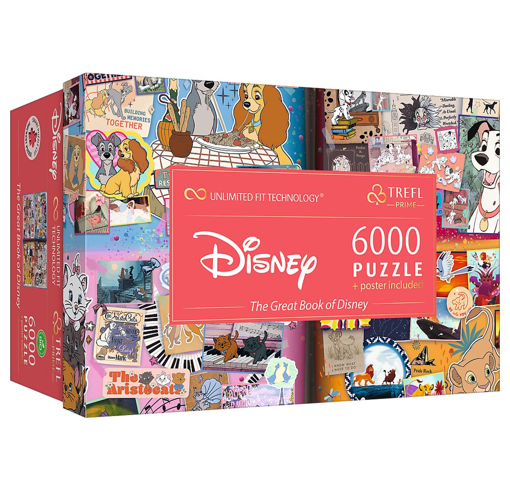Trefl Puzzle The Great Book of Disney 6000 Teile Puzzle, 6000 Puzzleteile, Made in Europe