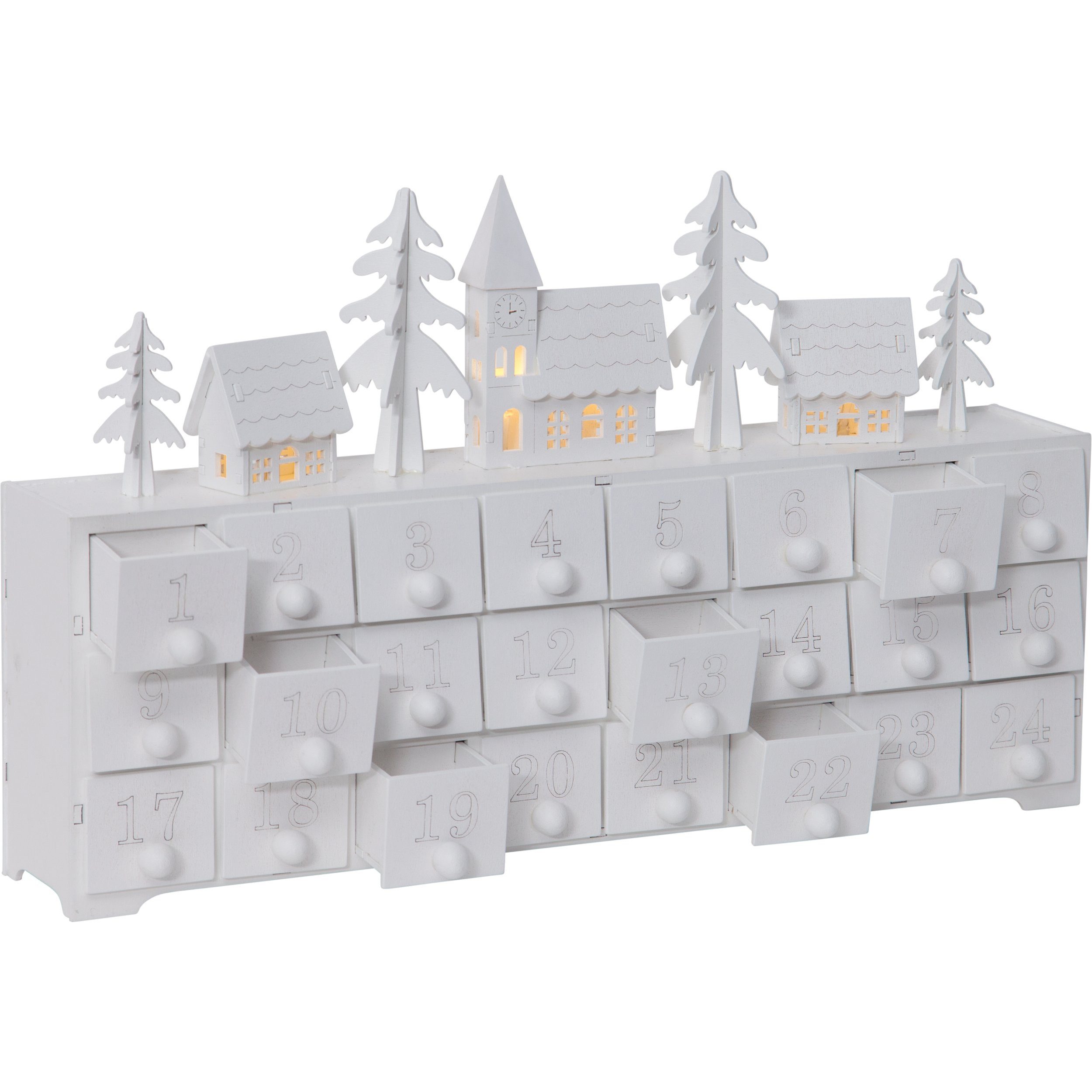 EGLO Dekoobjekt Yuletide, Dekoration zum Aufstellen - L37,5 x B7,5 x H22,5 cm - weiß