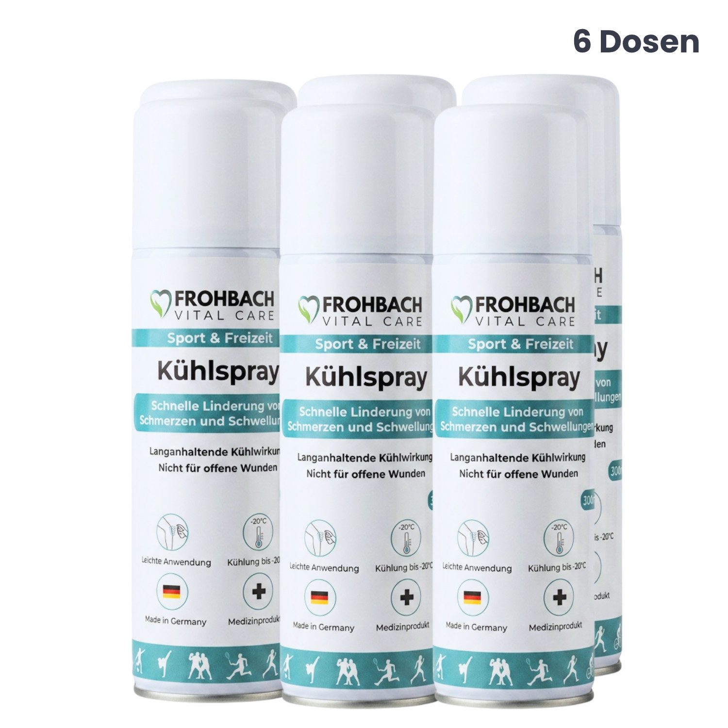 Frohbach Kühlpad Frohbach - Kühlspray zur schnellen Linderung von Schmerzen, 6-tlg.