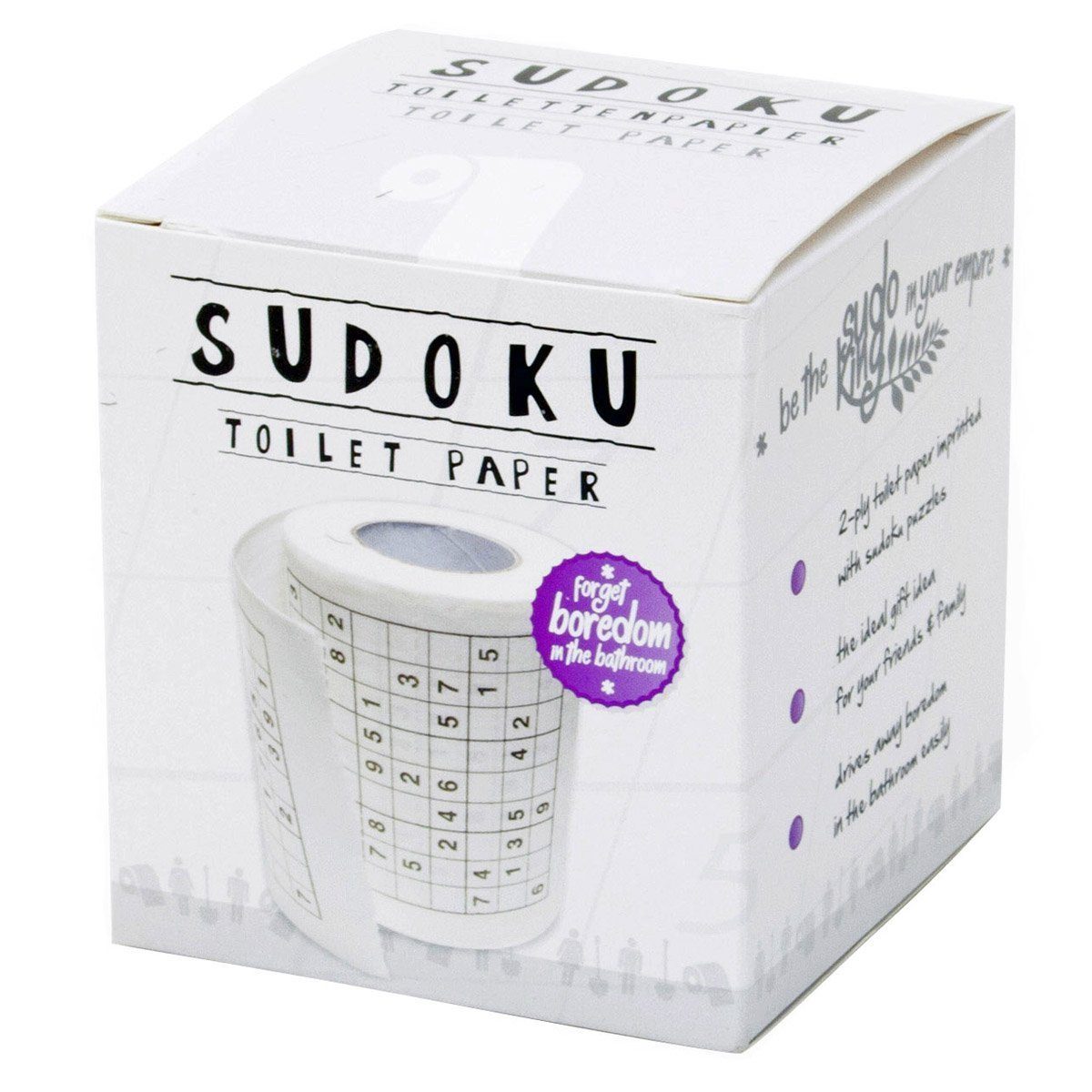 Goods+Gadgets Papierdekoration Sudoku Klopapier, Sudoko Rätsel Fun Toilettenpapier