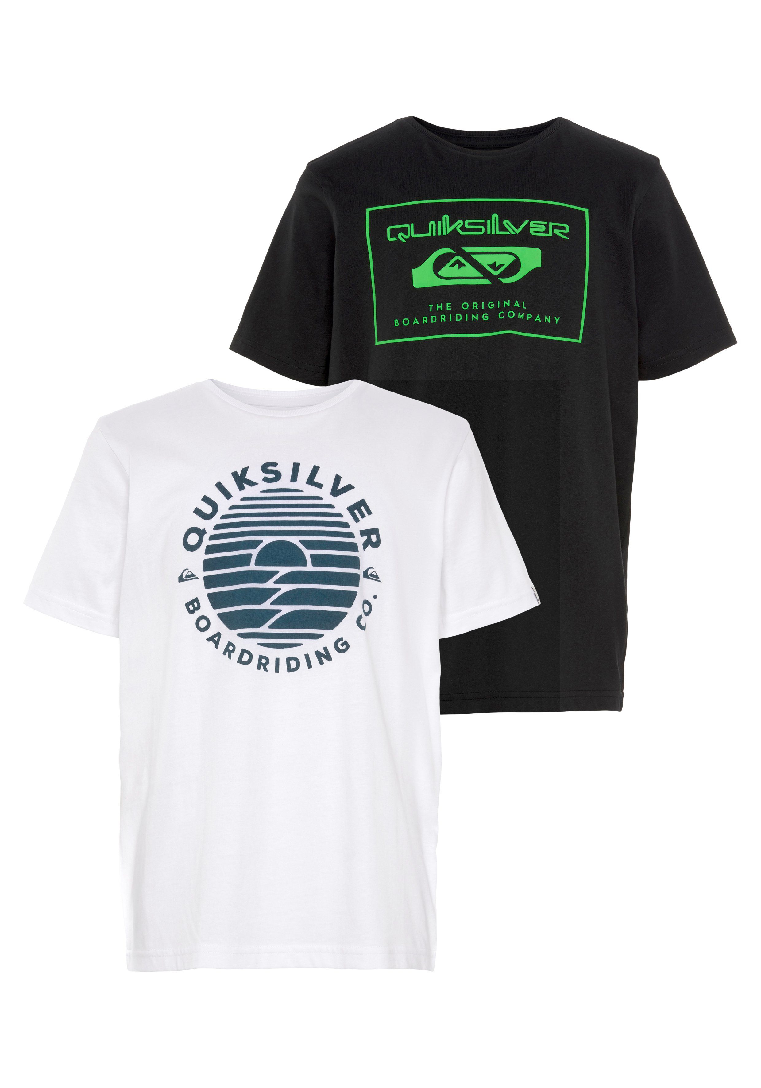 Logodruck 2-tlg) T-Shirt Doppelpack mit (Packung, Quiksilver Jungen