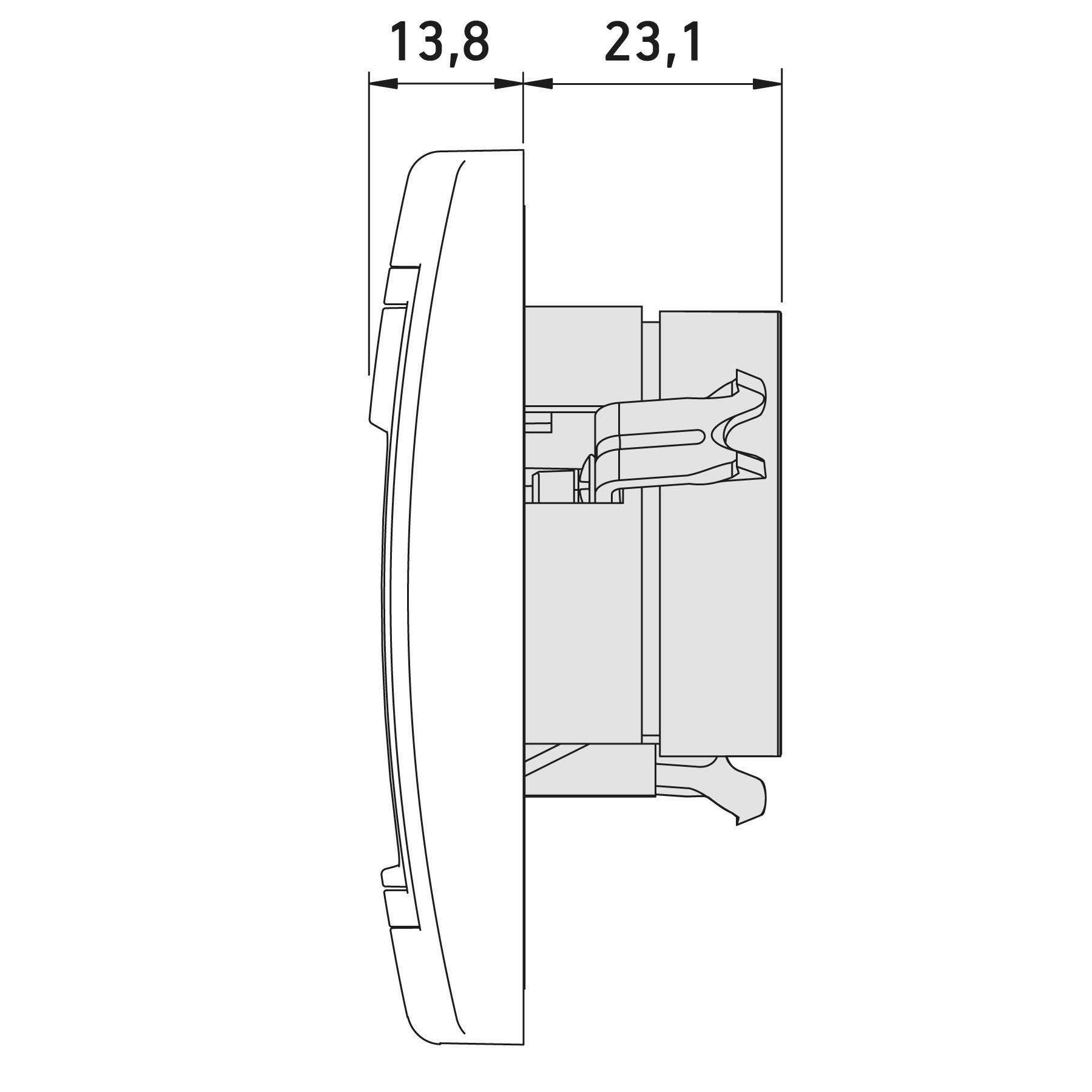 Aling Conel Steckdose Unterputz-TV/RF/SAT Antennendose Abschlußdose mit drei Ausgängen, Packung