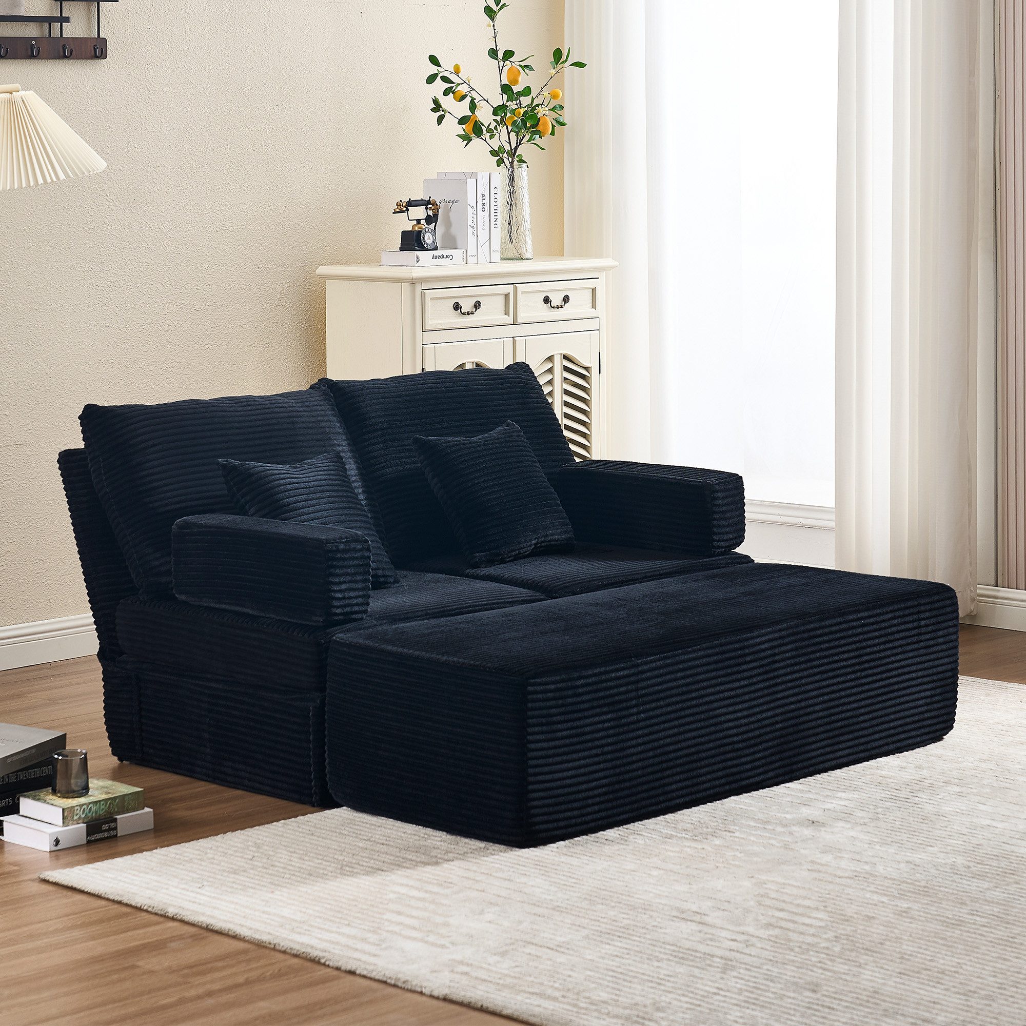 HOMYEDAMIC Ecksofa Ecksofa Doppelsofa with footstool günstig online kaufen