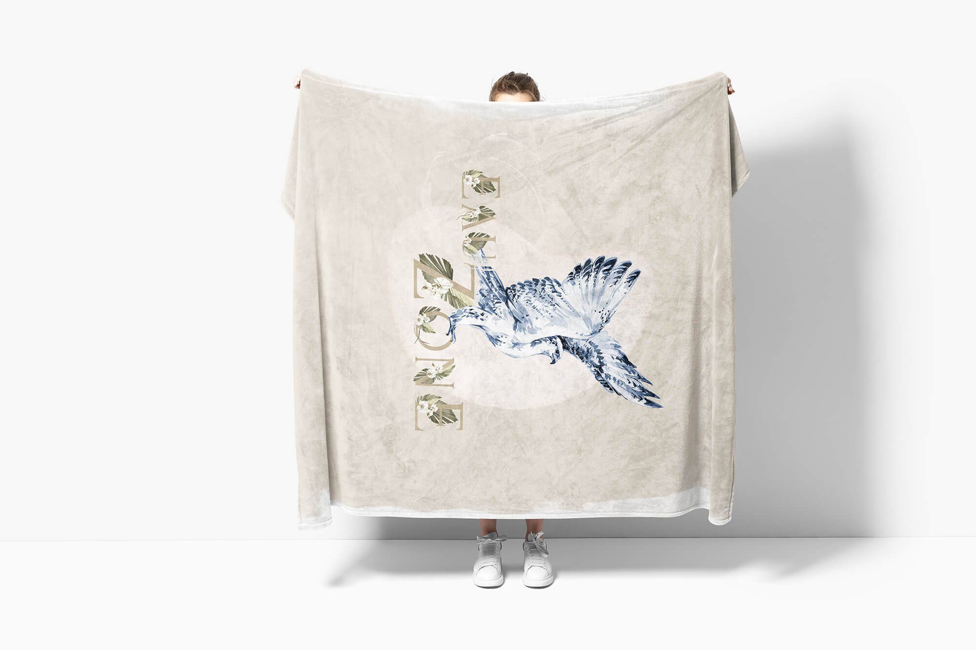 Sinus Art Handtücher Handtuch Strandhandtuch Handtuch Kunstvoll Baumwolle-Polyester-Mix Saunatuch Kuscheldecke Falke schön Auffaltend Du, (1-St), Majestätisch