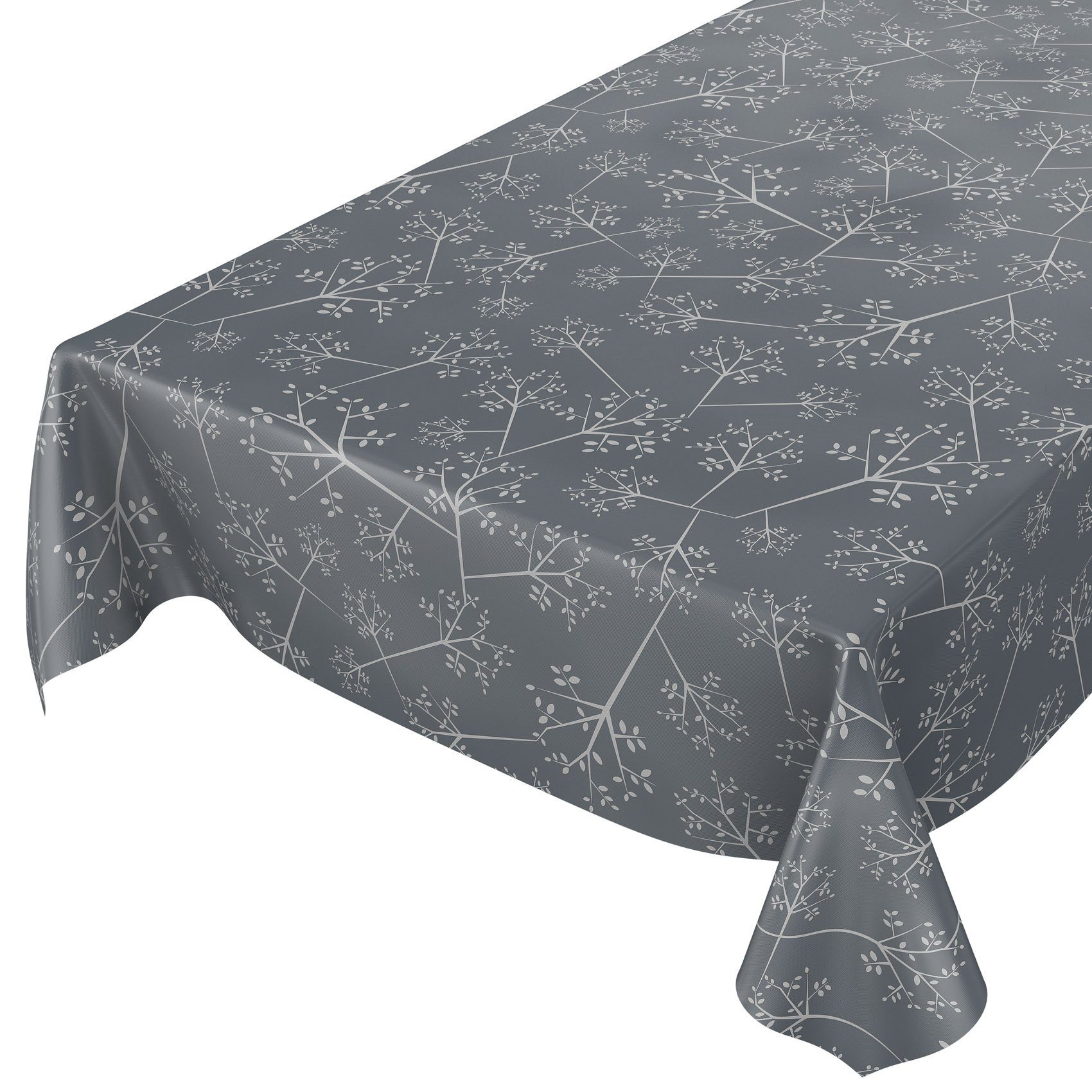 ANRO Tischdecke Tischdecke Wachstuch Robust cm, Grau 140 Breite Wasserabweisend Geprägt Nordic