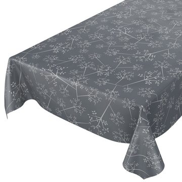 ANRO Tischdecke Tischdecke Wachstuch Nordic Grau Robust Wasserabweisend Breite 140 cm, Geprägt