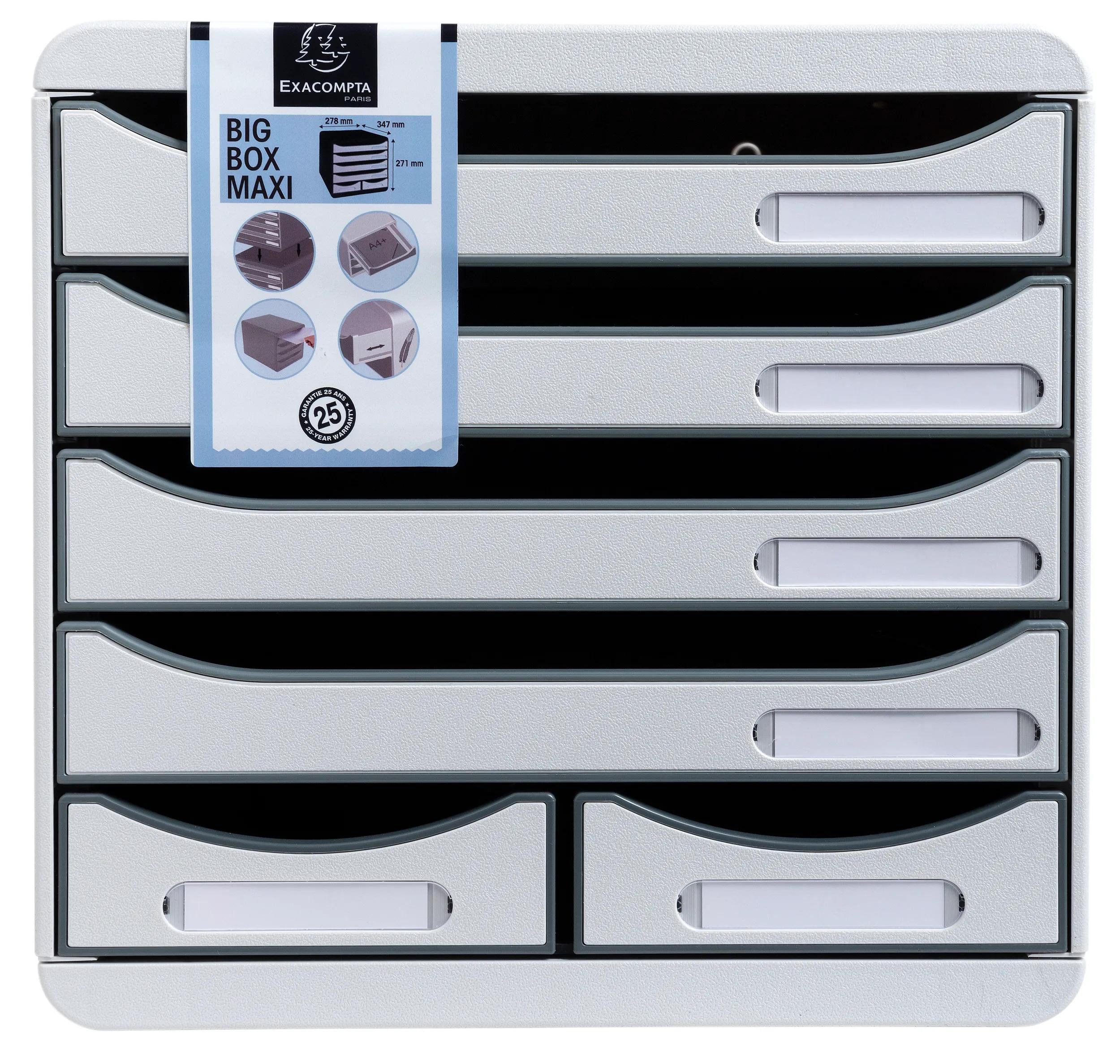 Schubladenbox Schubladenbox BIG BOX MAXI 6 offene Schubladen Lichtgrau 312740D