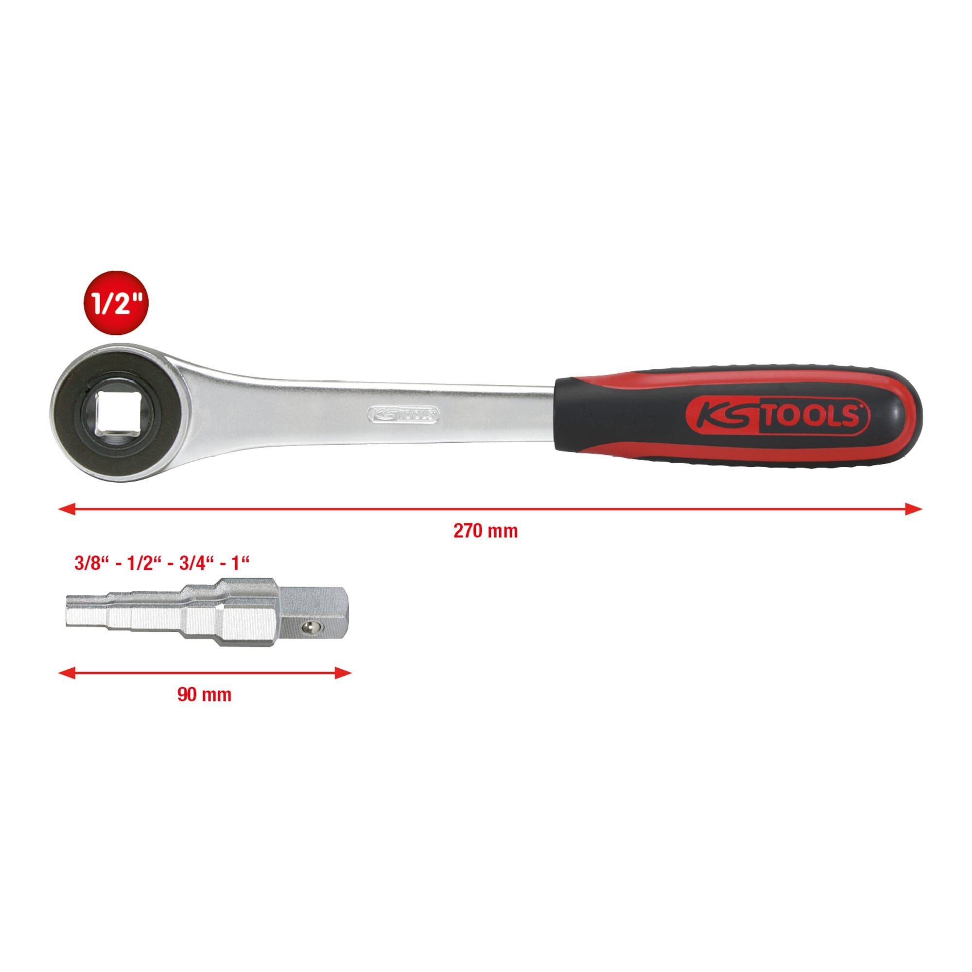 KS Tools Umschaltknarre KS Tools Universal-Stufenschlüssel-Satz 3/8"-1", 2-tlg.