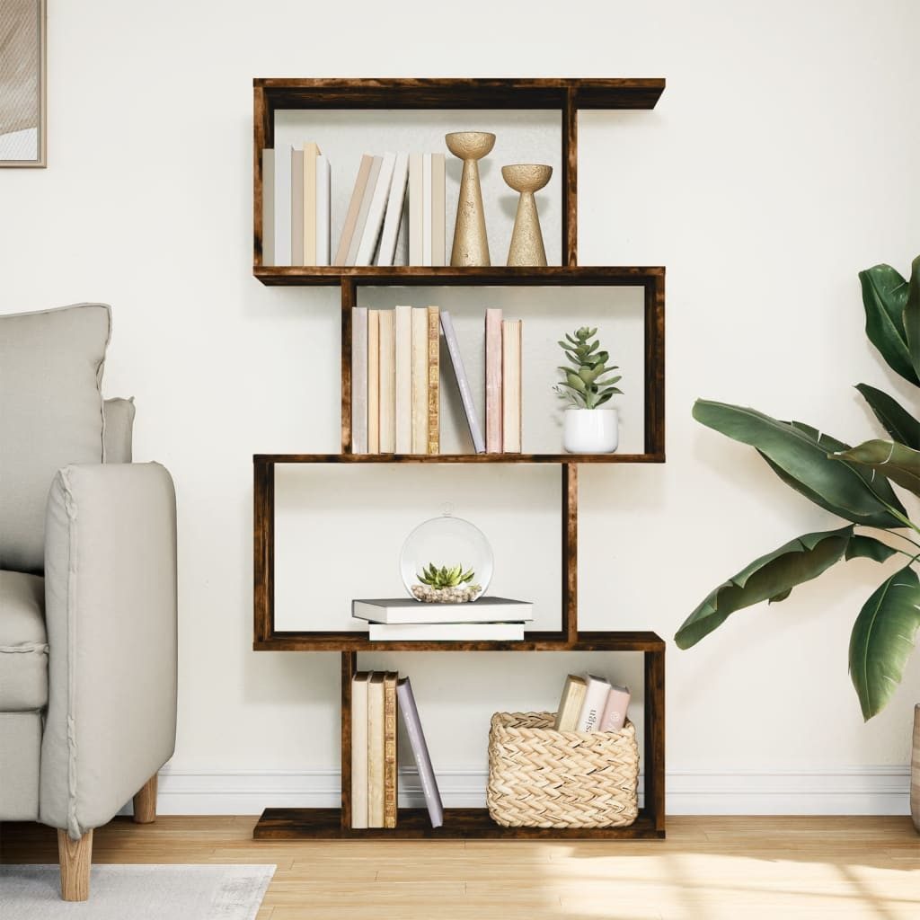 vidaXL Bücherregal Raumteiler-Bücherregal 4 Böden Räuchereiche günstig online kaufen