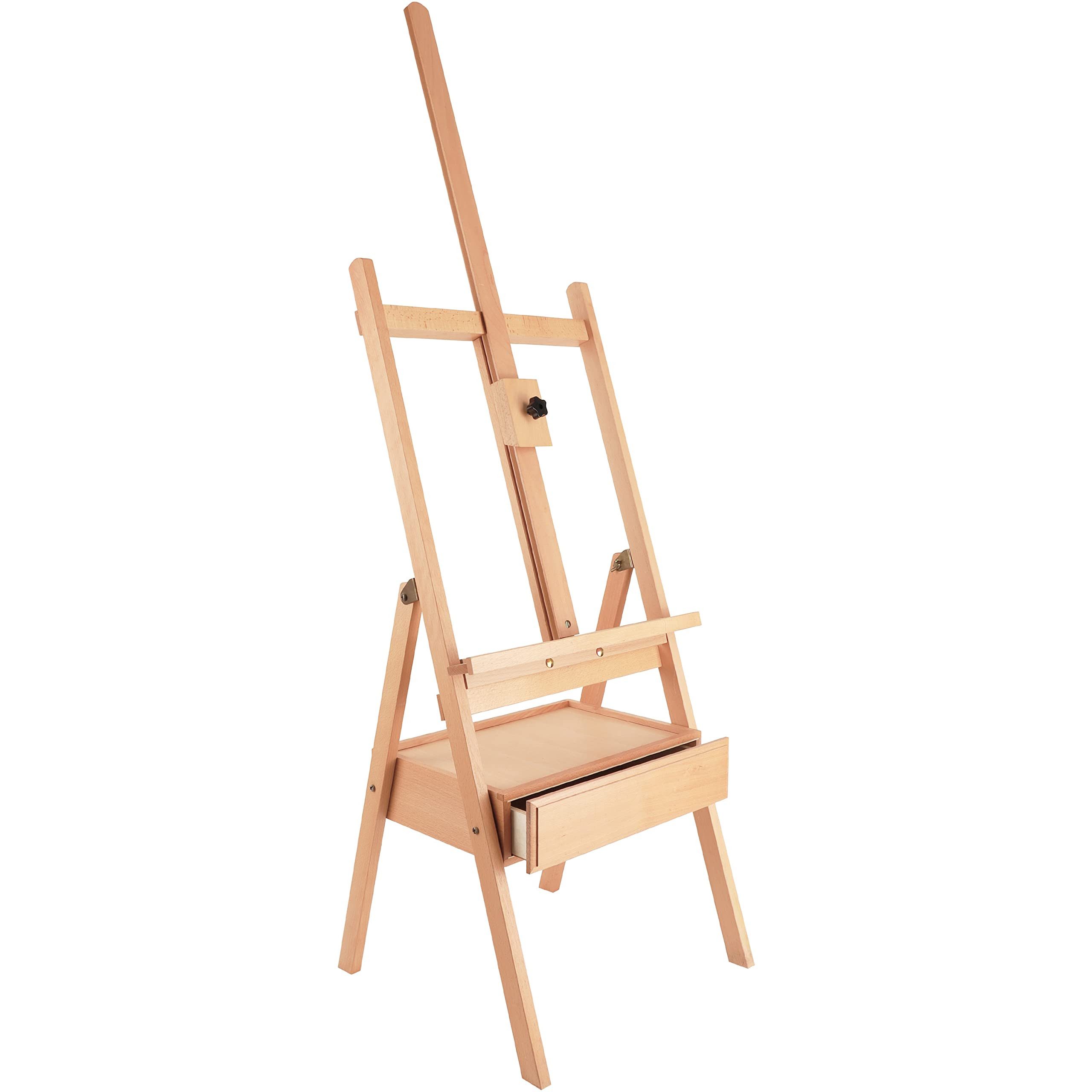 Kurtzy Staffelei Kurtzy Atelierstaffelei 190 cm Holz H-Form mit Koffer