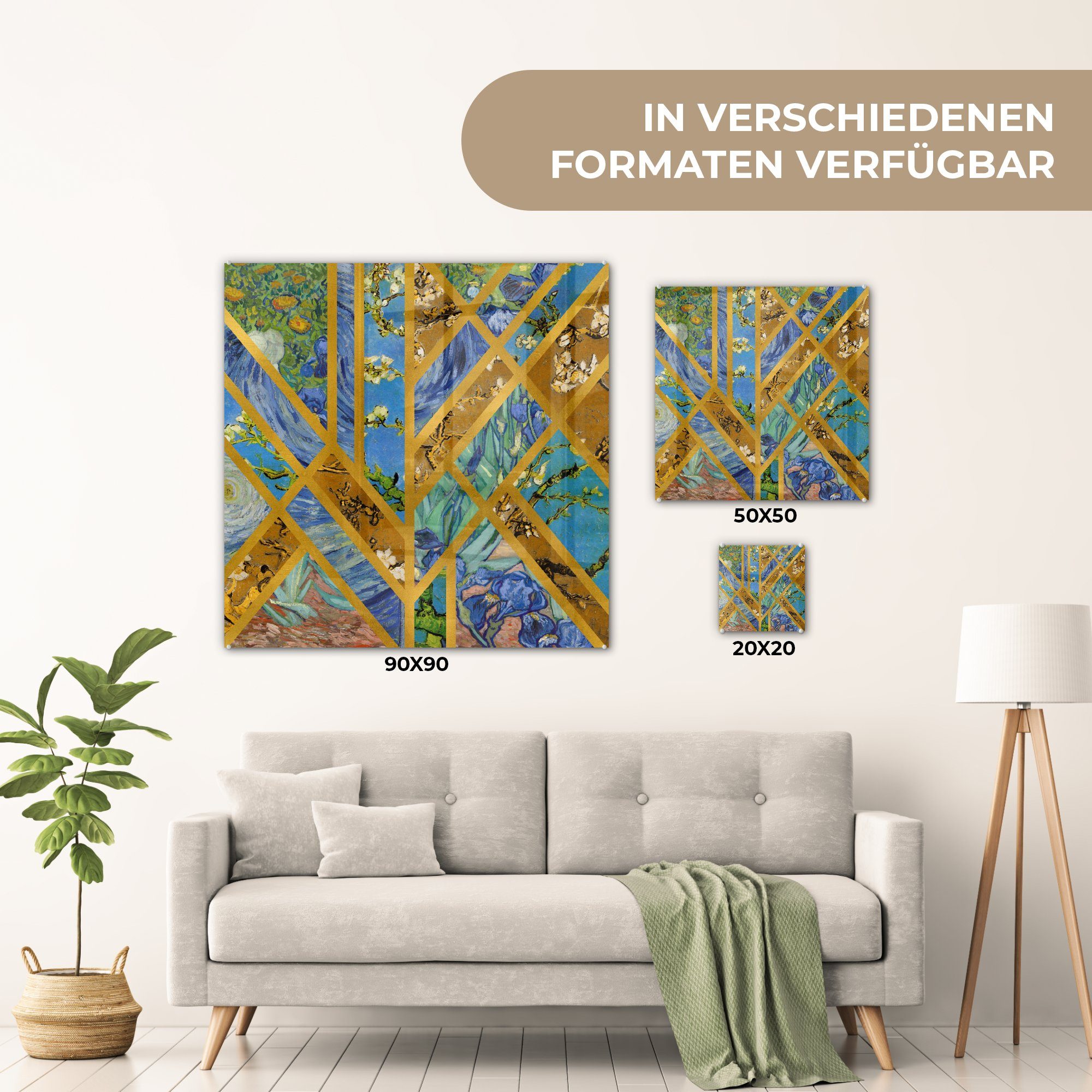 Glasbilder - Wanddekoration St), Wandbild - - Glas Alte Bilder Meister (1 - MuchoWow Gogh auf Glas auf - Kunst, Foto Van Acrylglasbild