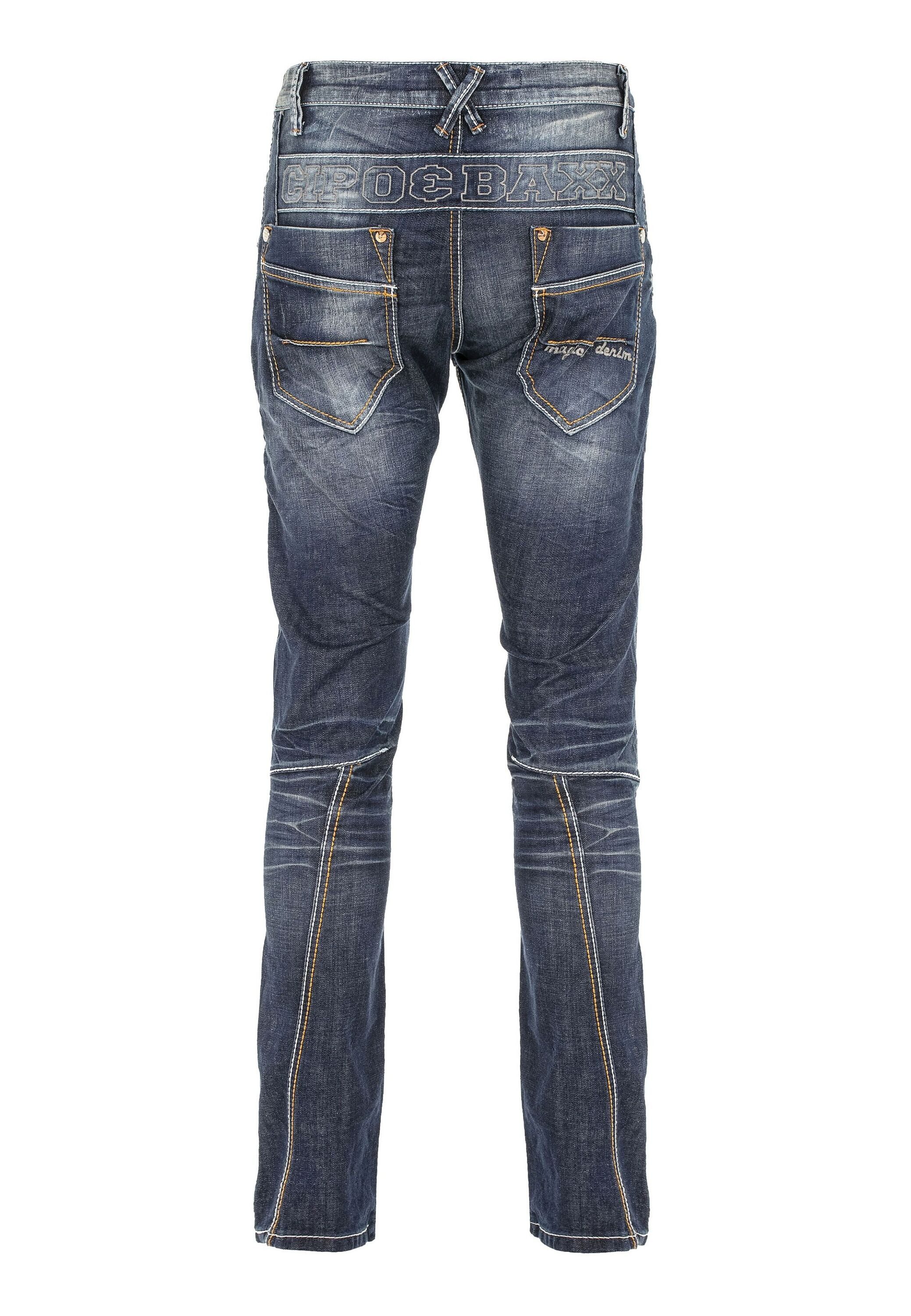 Cipo & Baxx Regular-fit-Jeans DENIM bequeme Jeans mit Kontrastnähten, CD584 – Bild 4 von 5