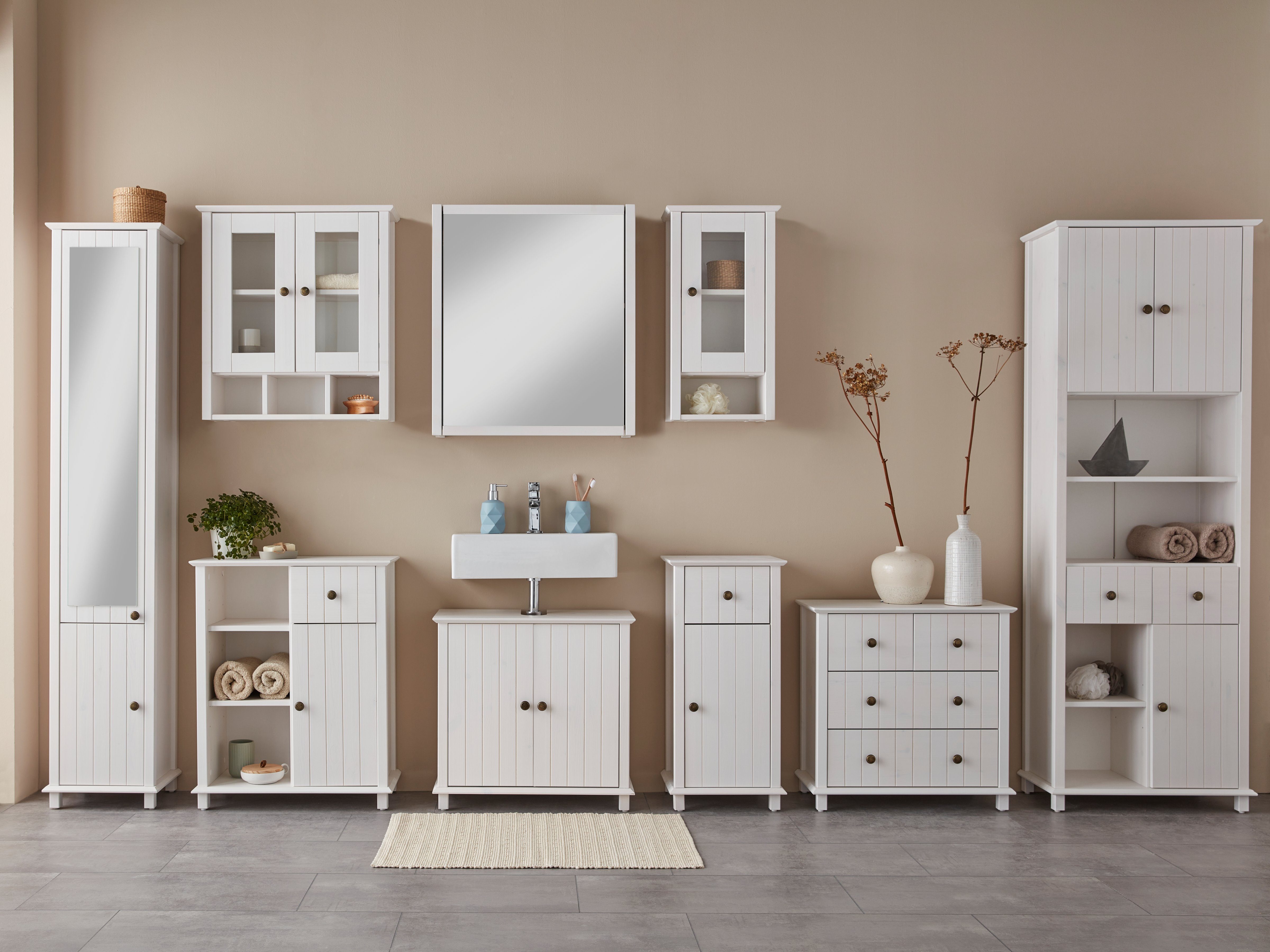 Home affaire Hängeschrank Vili Badezimmerschrank, mit Glastüren, Breite 60 günstig online kaufen