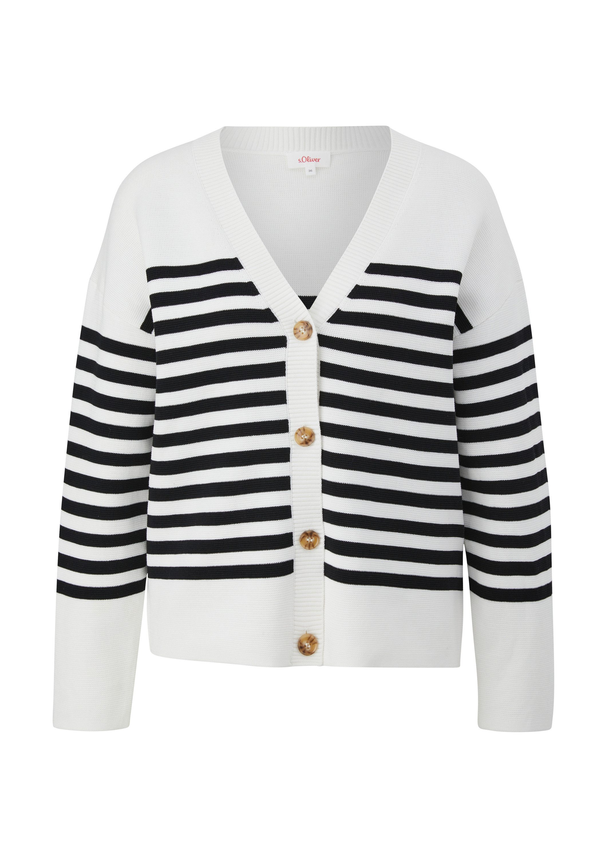 s.Oliver Cardigan Strickjacke Strickjacke in gestreiftem Muster günstig online kaufen