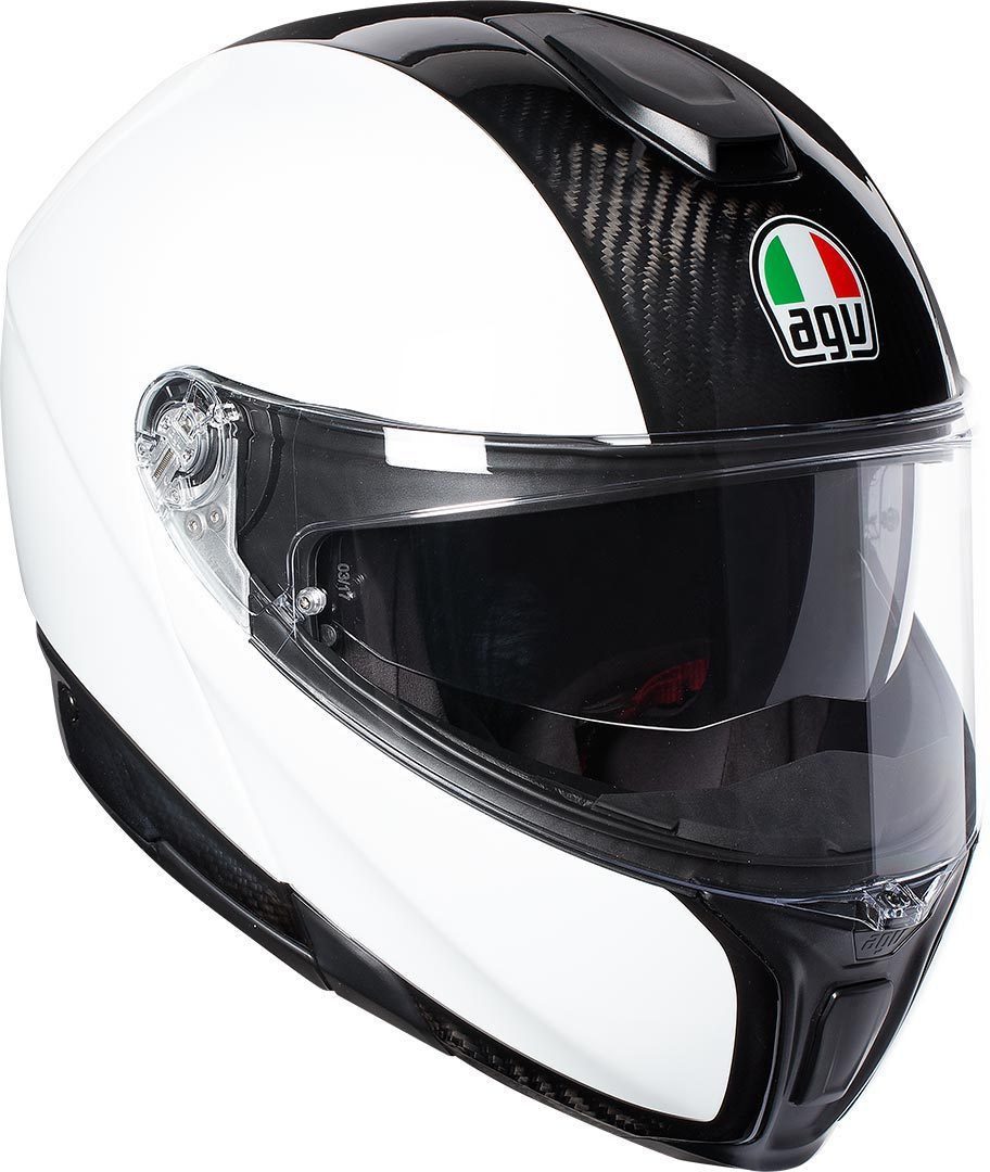 AGV Motorradhelm Sportmodular Carbon Klapphelm, vorbereitet für Kommunikationssystem,integriertes Sonnenvisier