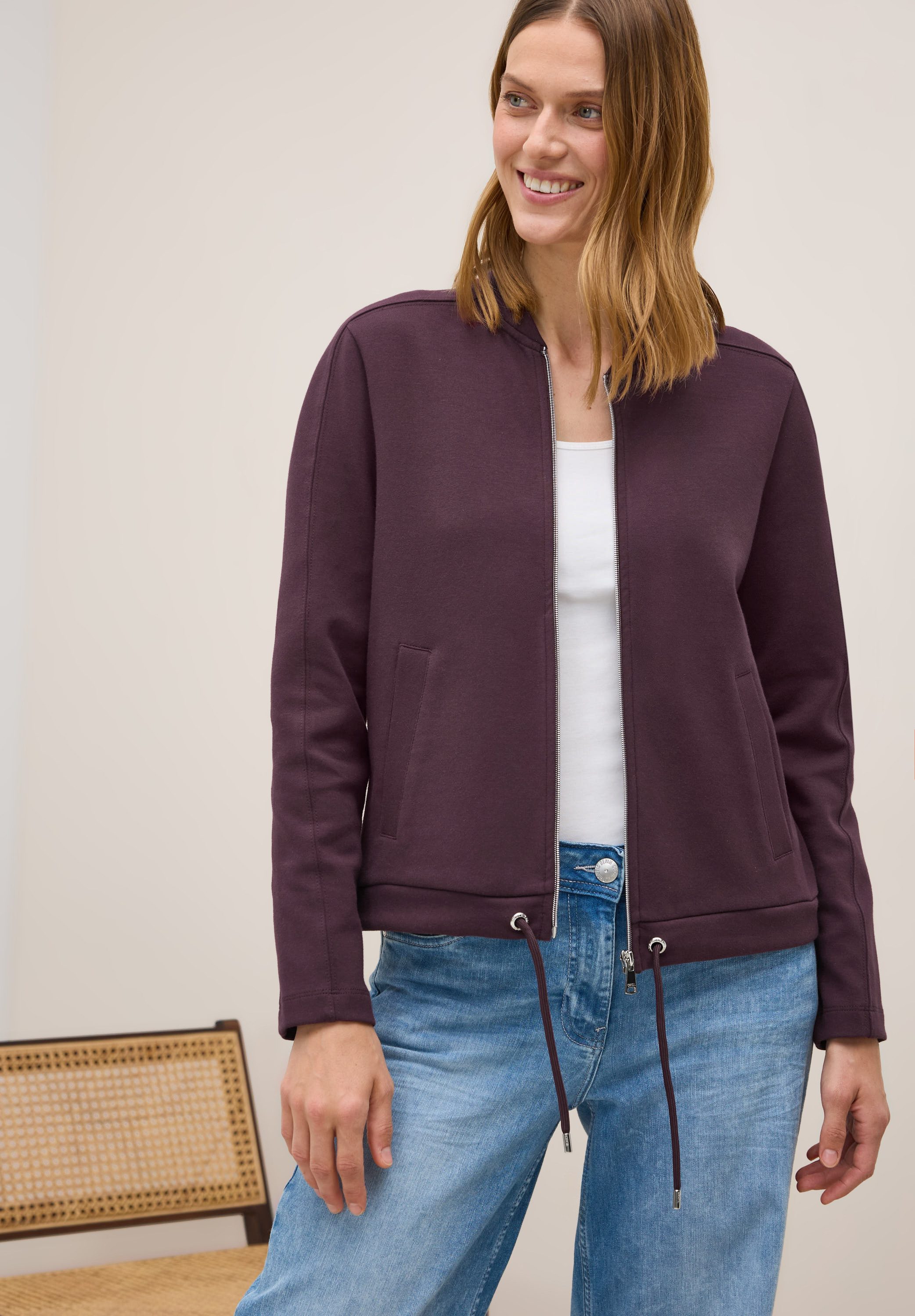 CECIL Sweatjacke Sweat Blouson mit Tunnelzug günstig online kaufen