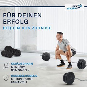 ArtSport Hantel-Set 3in1, Komplettset, 60 kg Gewichte, rutschfeste Griffe, Sternverschlüsse