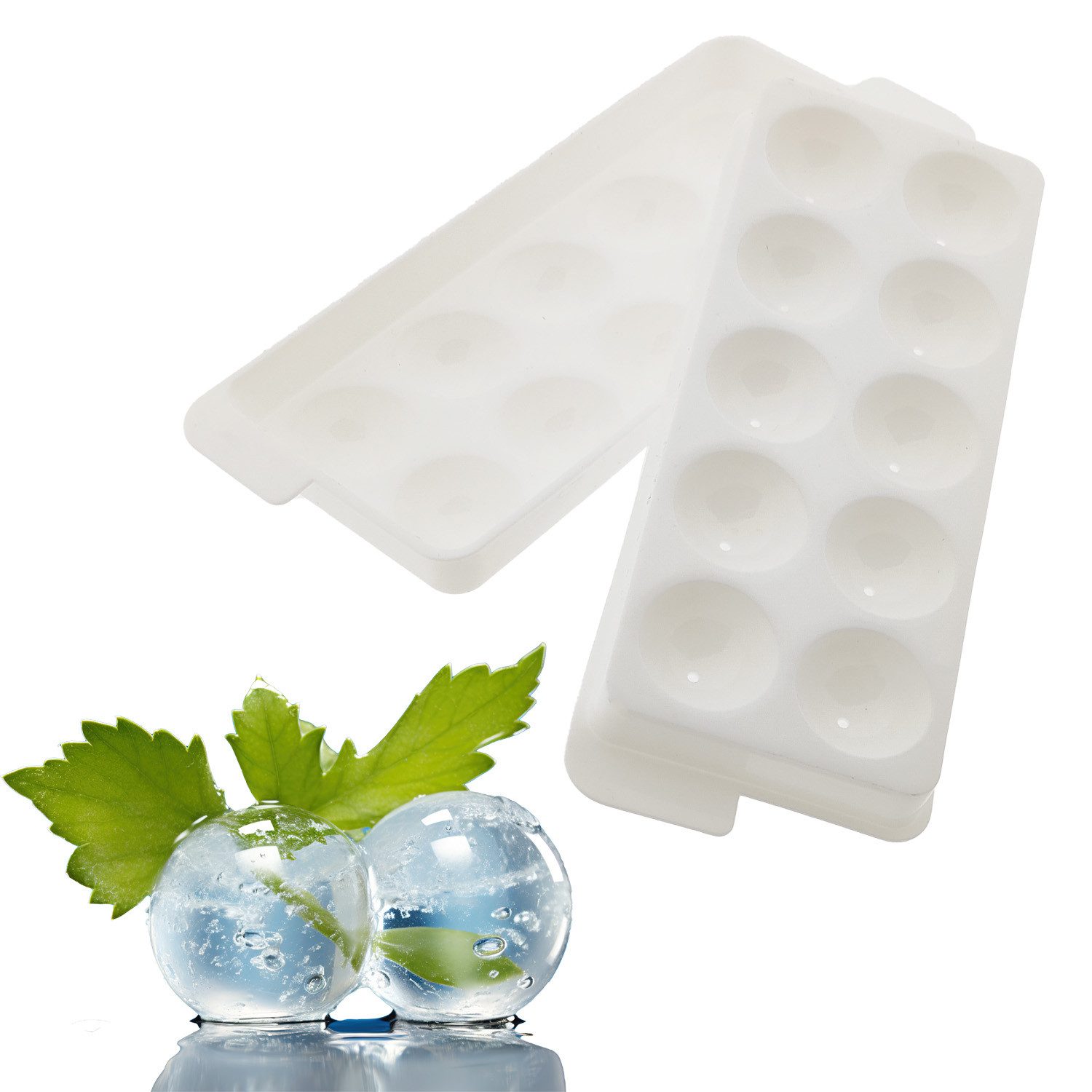 varivendo Eiswürfelform 2 Stück Eiswürfel Zubereiter Kugeln Ø 3,2cm, Eiswürfelbereiter Eiswürfelform Eiswürfel Kugel Kugelform Eiskugel Eis