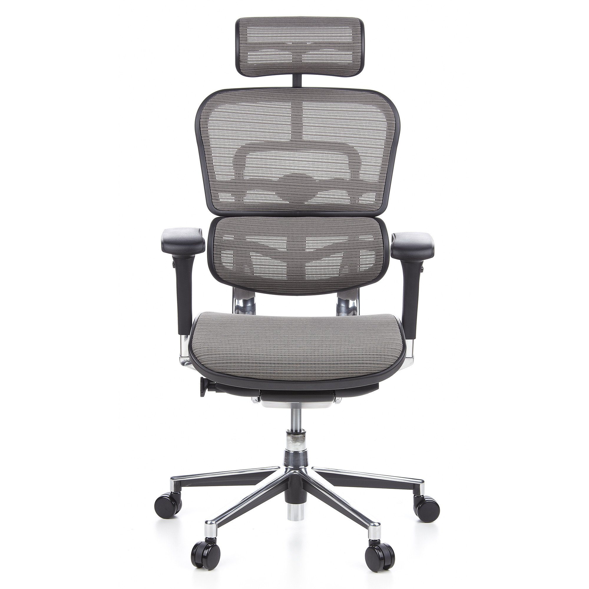 hjh OFFICE Drehstuhl Luxus Chefsessel ERGOHUMAN Netzstoff (1 St), Bürostuhl ergonomisch Grau