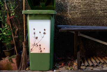 MuchoWow Wandsticker Getrocknete Blumen - Pastell - Himmel (1 St), Mülleimer-aufkleber, Mülltonne, Sticker, Container, Abfalbehälter